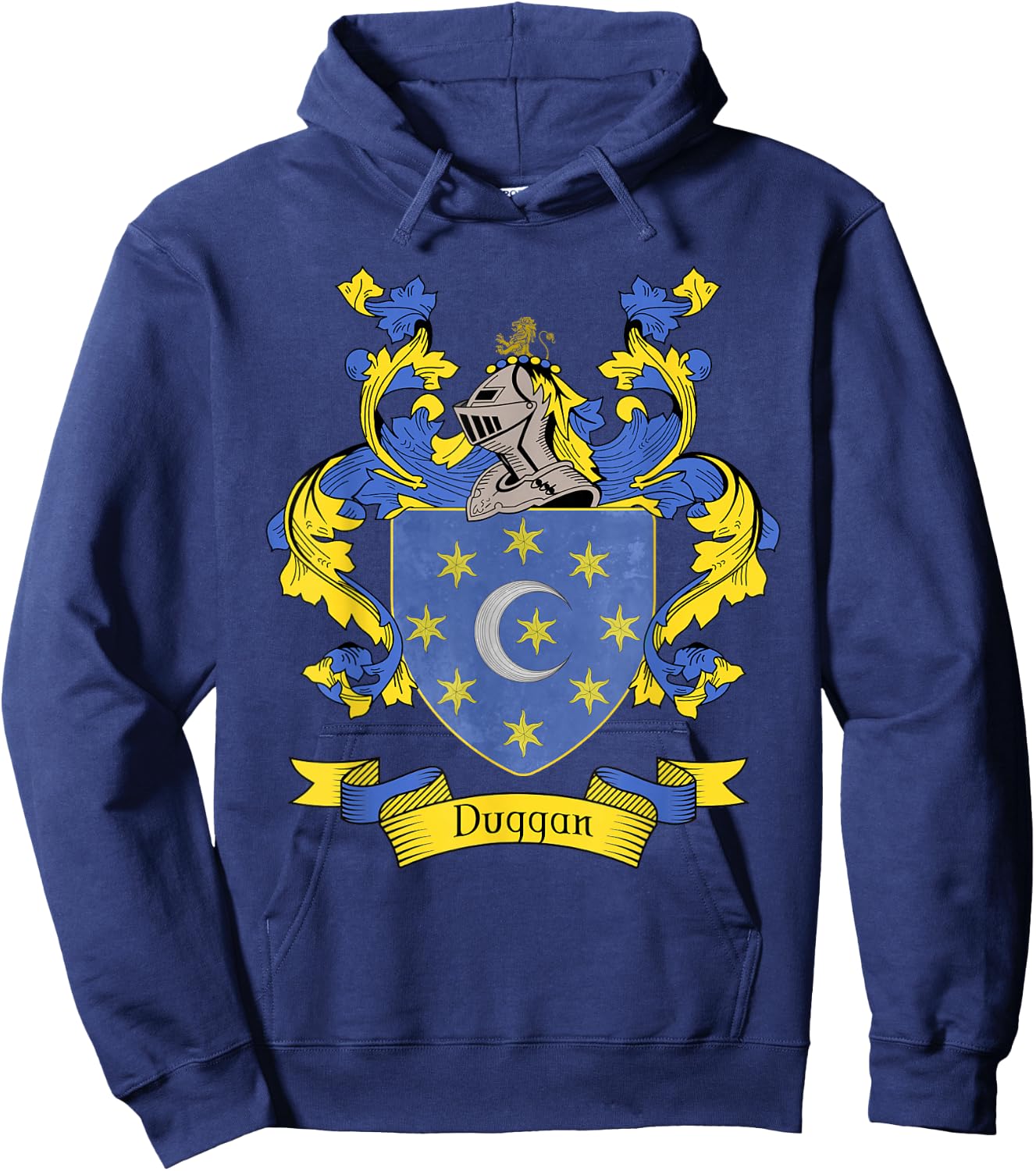Duggan Coat of Arms | Duggan Surname Family Crest Hoodie - Hoodie | Navy