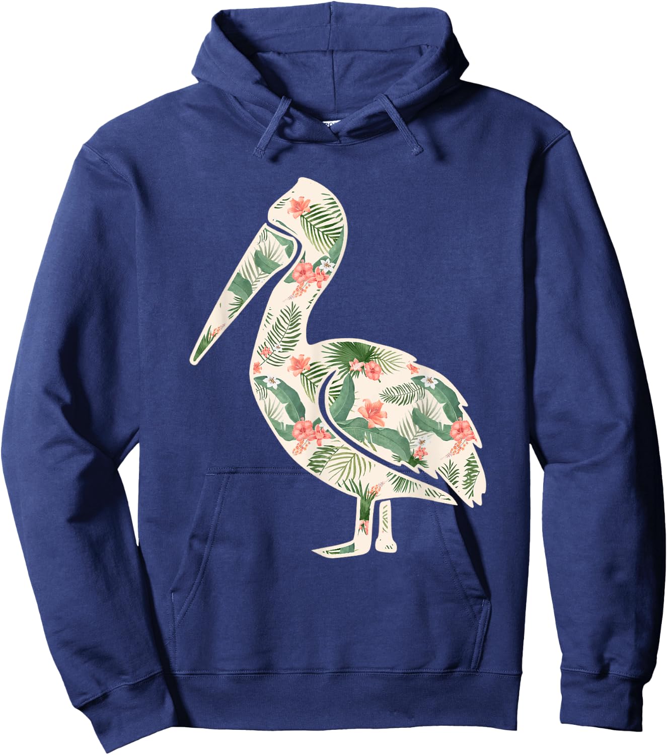 Pelican Flower Girl Print Floral Bird Hawaiian Women Gift Hoodie - Hoodie | Navy