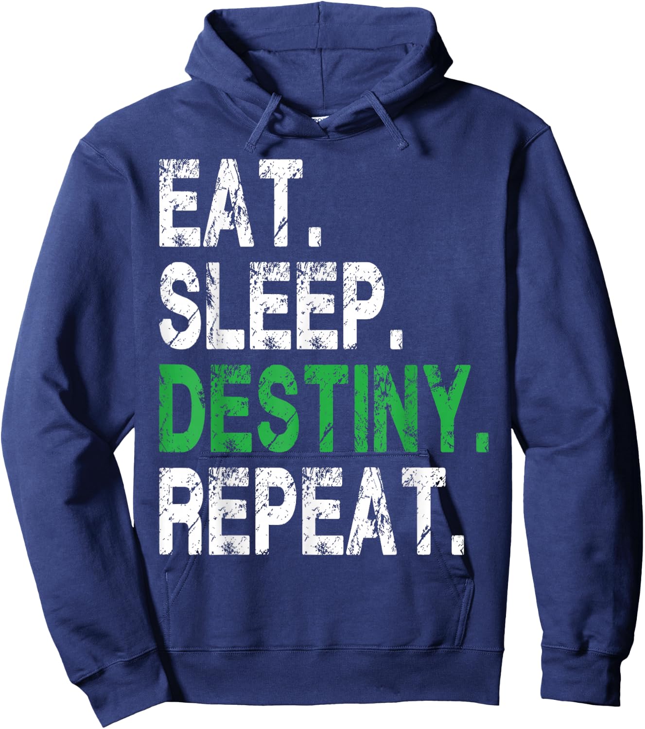 Destiny Eat Sleep Destiny Repeat Short Sleeve Hoodie - Hoodie | Navy