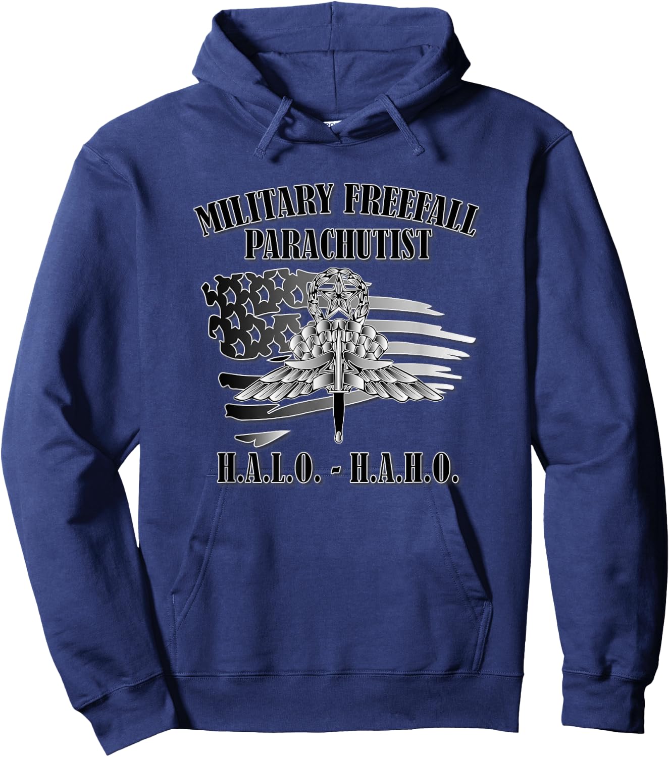 Military Freefall Parachutist (Front Design) Hoodie - Hoodie | Navy