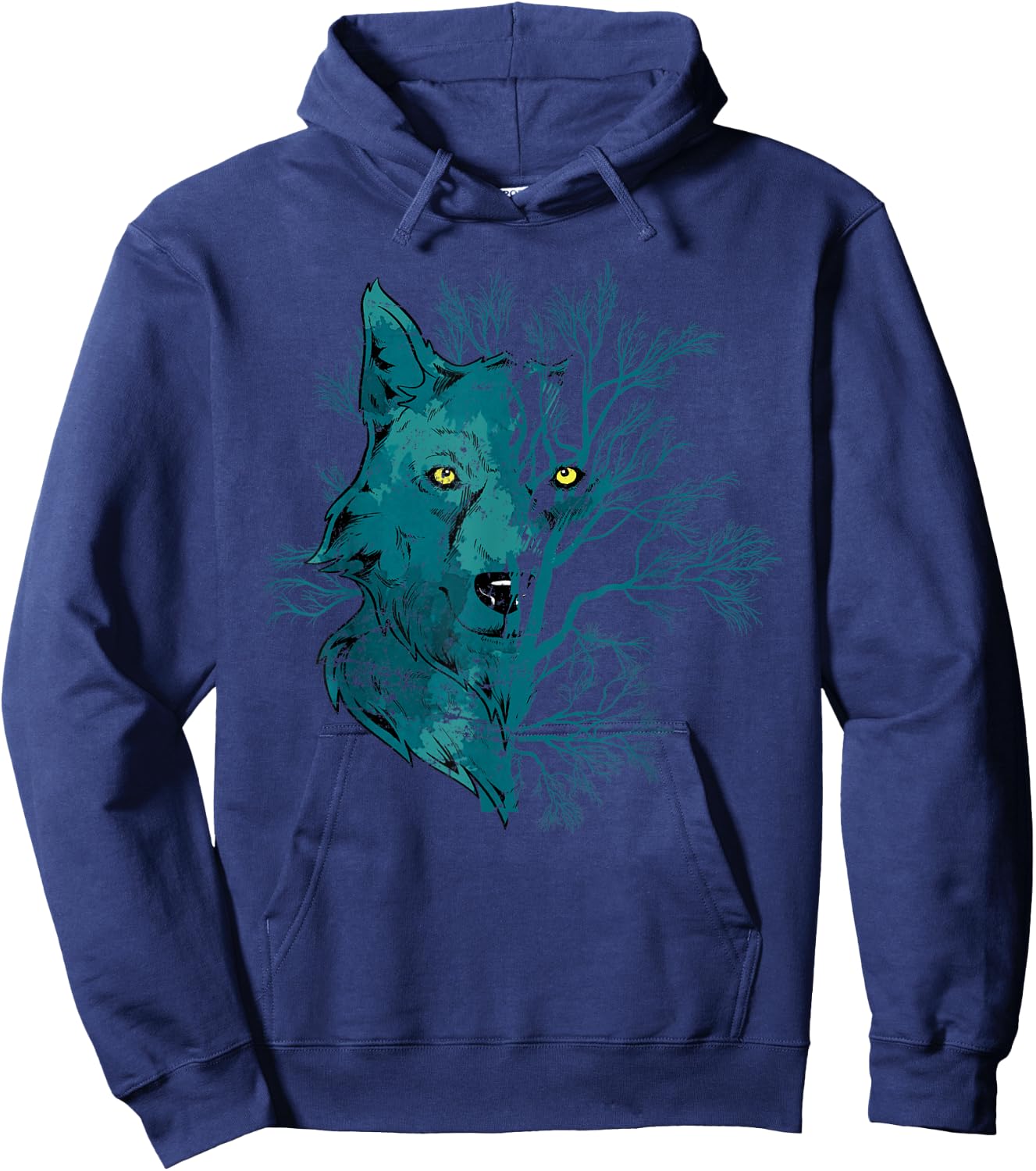 Howling Forest Animal Lover Gift Wildlife Predator Wolf Hoodie - Hoodie | Navy