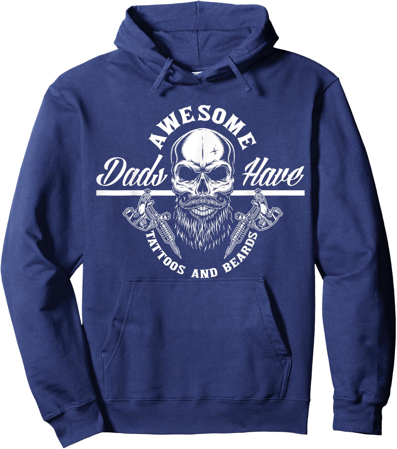 Awesome Dads Have Tattoos and Beards Funny Father Dad Hoodie - Hoodie | Navy