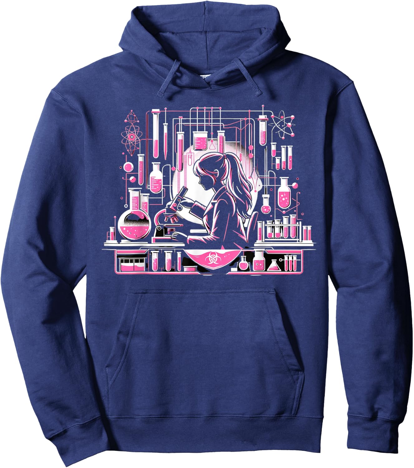 Retro Lab Week 2024 Phlebotomy Pink Women Girl Lab Week 2024 Hoodie - Hoodie | Navy