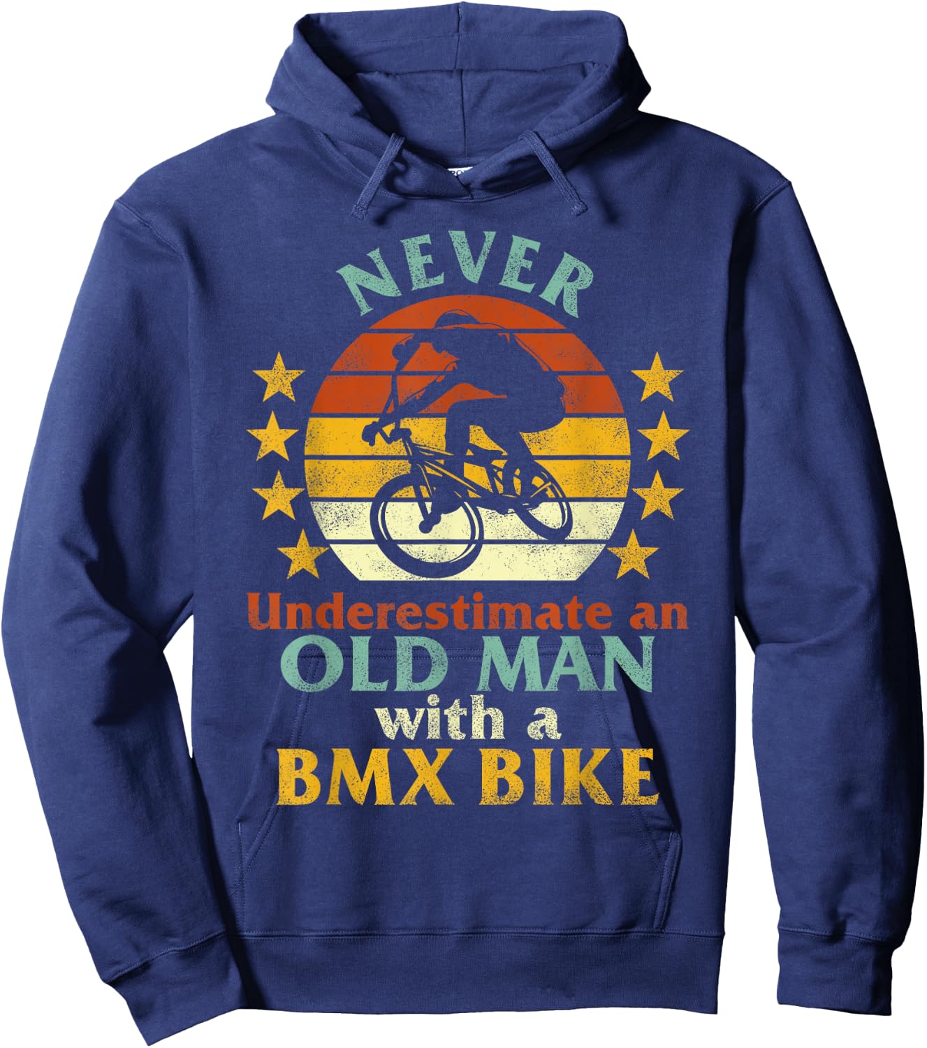 BMX Dad Old Man BMX Bike Riding Fathers Day Grandpa Daddy Hoodie - Hoodie | Navy