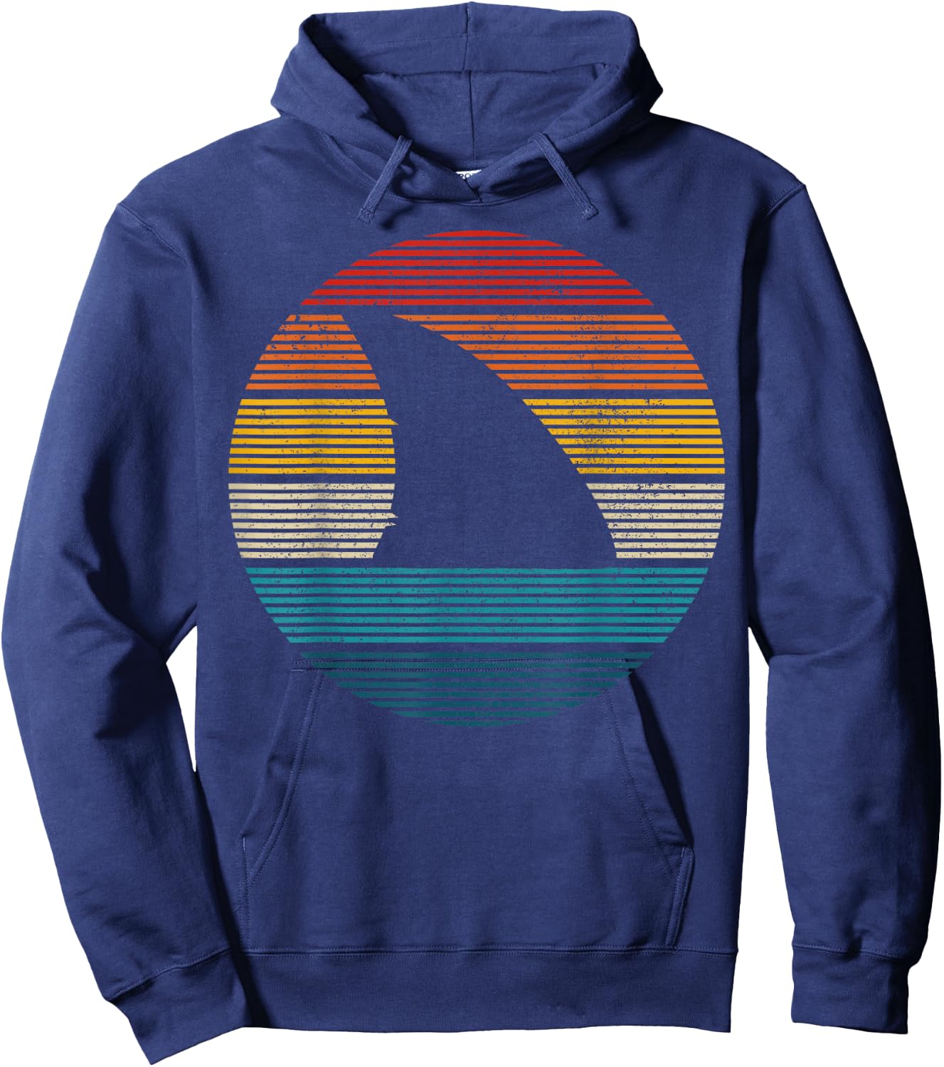 Shark Fin Vintage Scuba Diving Surf Retro Diver Gift Hoodie - Hoodie | Navy