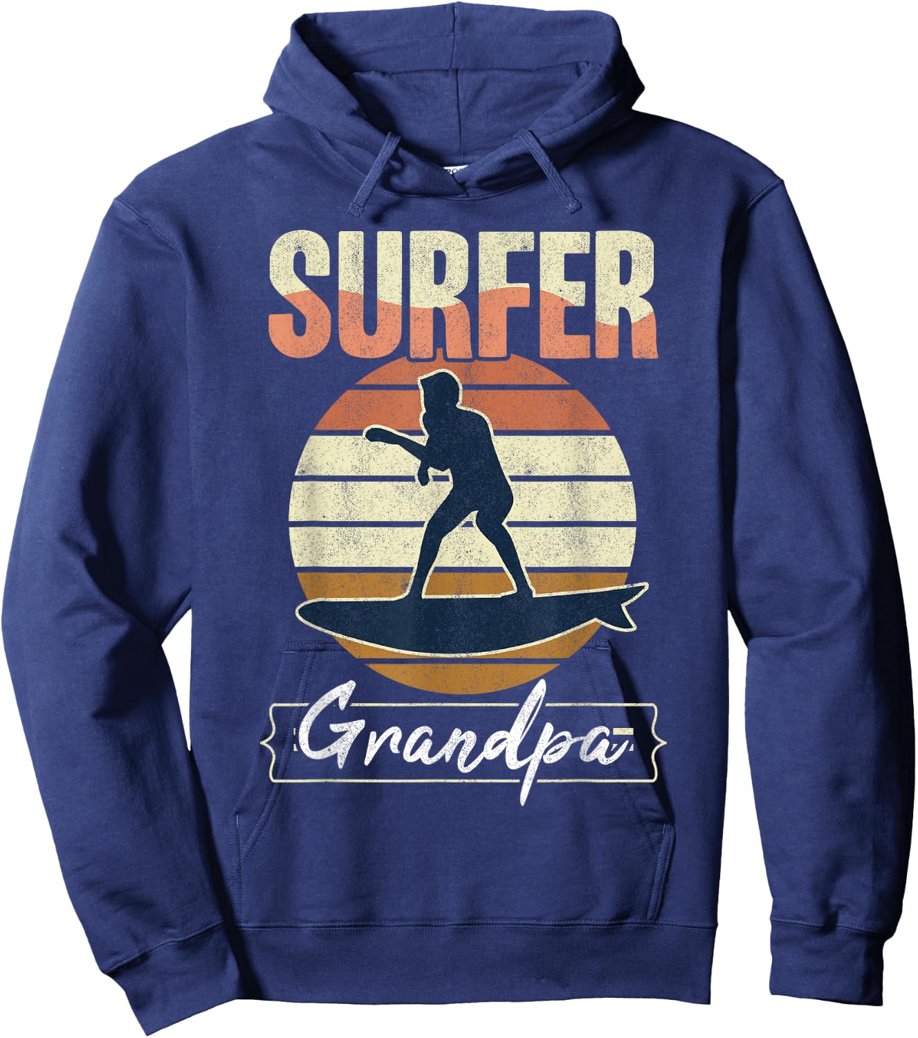 Surfer Grandpa Surf Retro Surfing Grandfather Vintage Surfer Hoodie - Hoodie | Navy