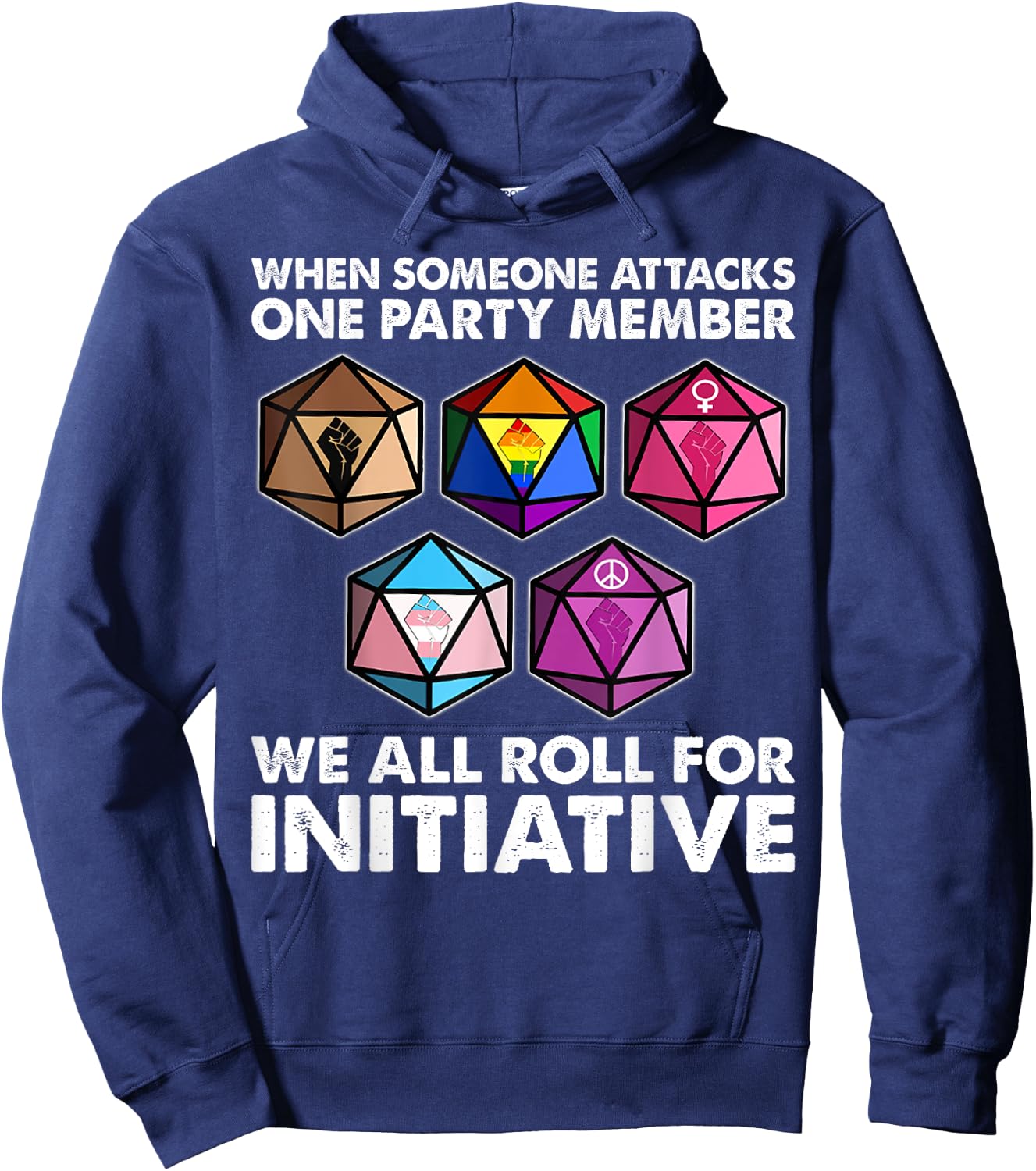 When Someone Attacks one Party Member we roll for Initiative Hoodie - Hoodie | Navy