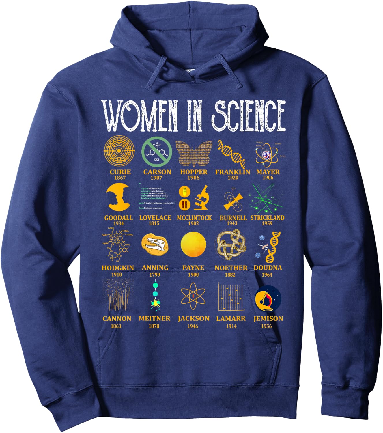 Science Lover Gifts Adult Women In Science Scientist Idea Hoodie - Hoodie | Navy