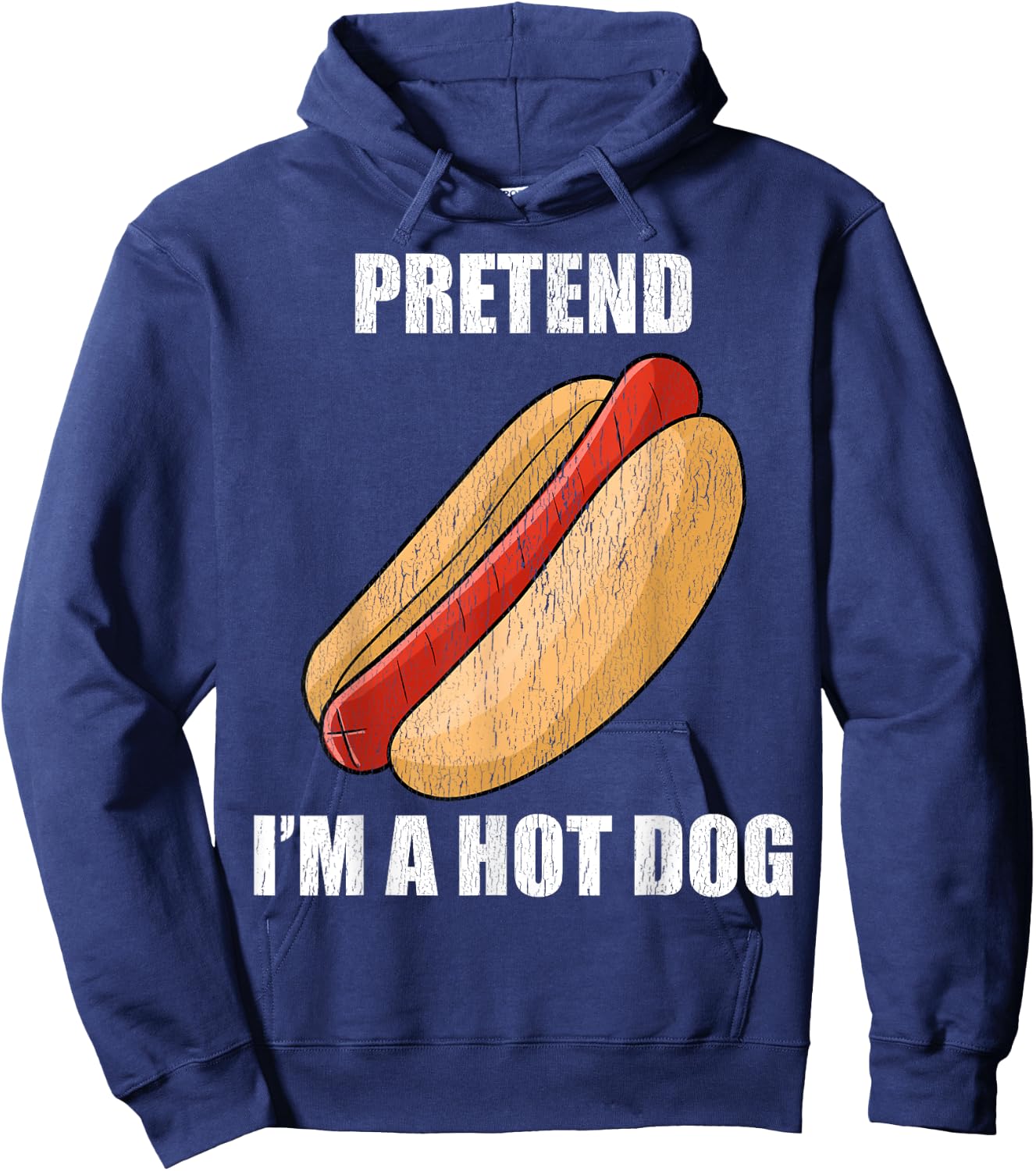 Pretend I'm A Hot Dog Lazy Costume Party Funny Halloween Fun Men Women Kids Hoodie - Hoodie | Navy