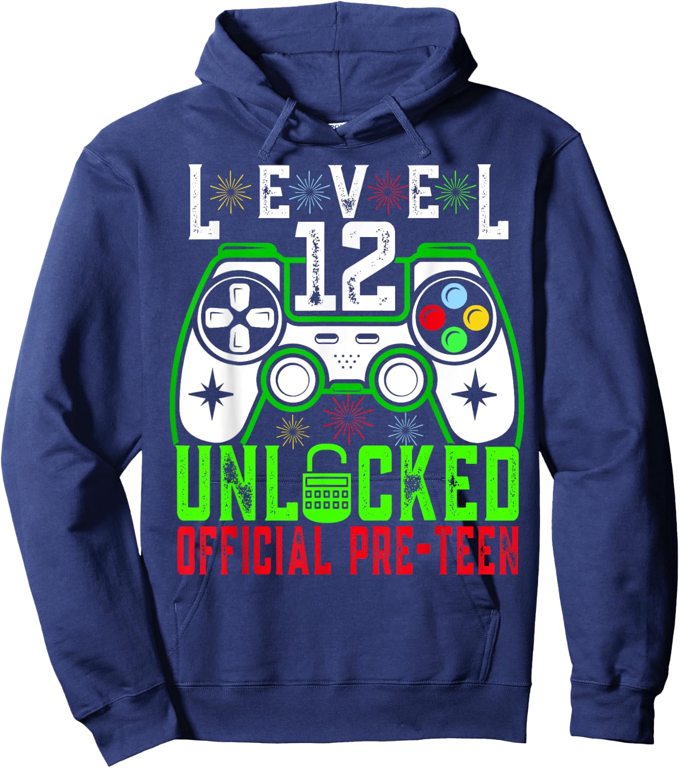 Level 12 Unlocked Birthday Shirt- Gamer BD level 12 unlocked Hoodie - Hoodie | Navy