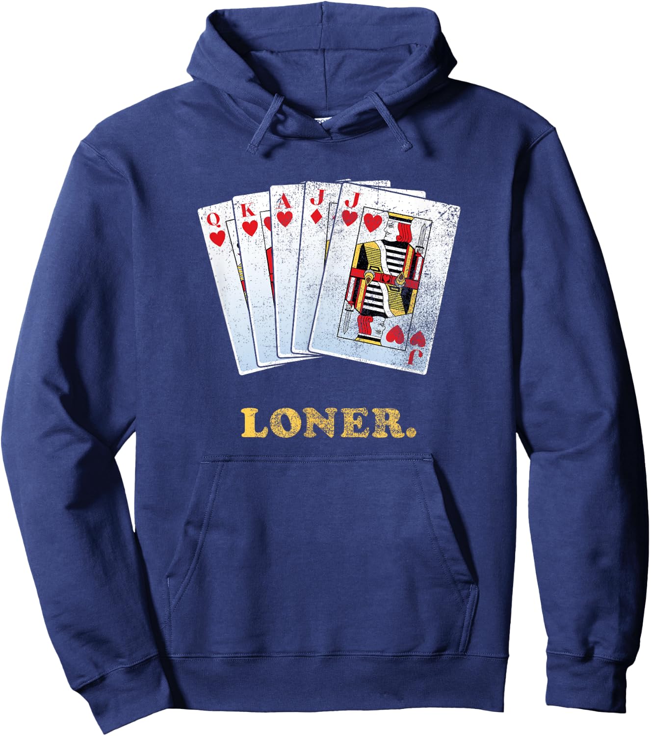 Loner Design for Euchre Players Hoodie - Hoodie | Navy
