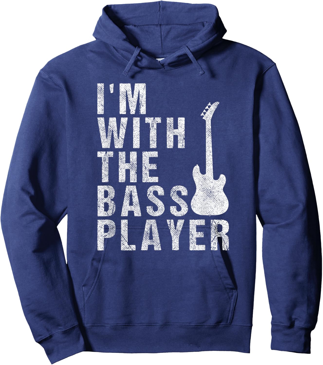 I'm With The Bass Player Funny Guitar Hoodie - Hoodie | Navy