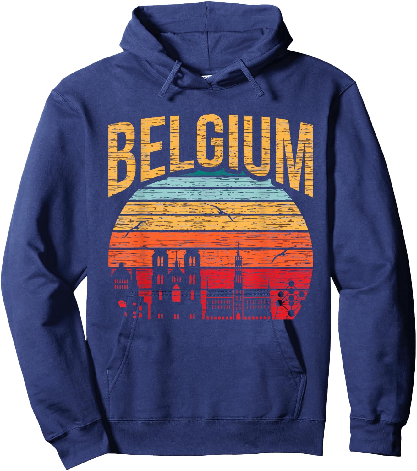 Funny Belgium Flag Shirt Roots From Usa Belgium Hoodie - Hoodie | Navy