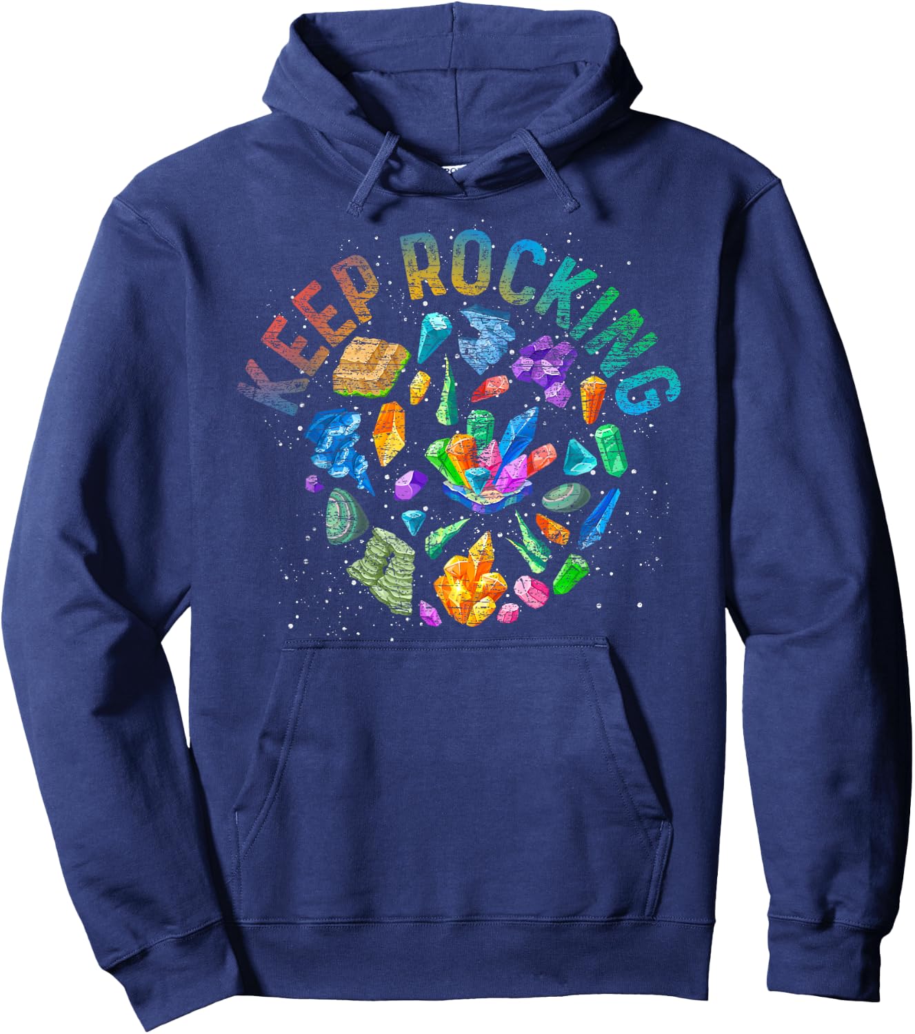 Colorful Rock Collector Earth Scientist Gift Funny Geology Small Hoodie - Hoodie | Navy