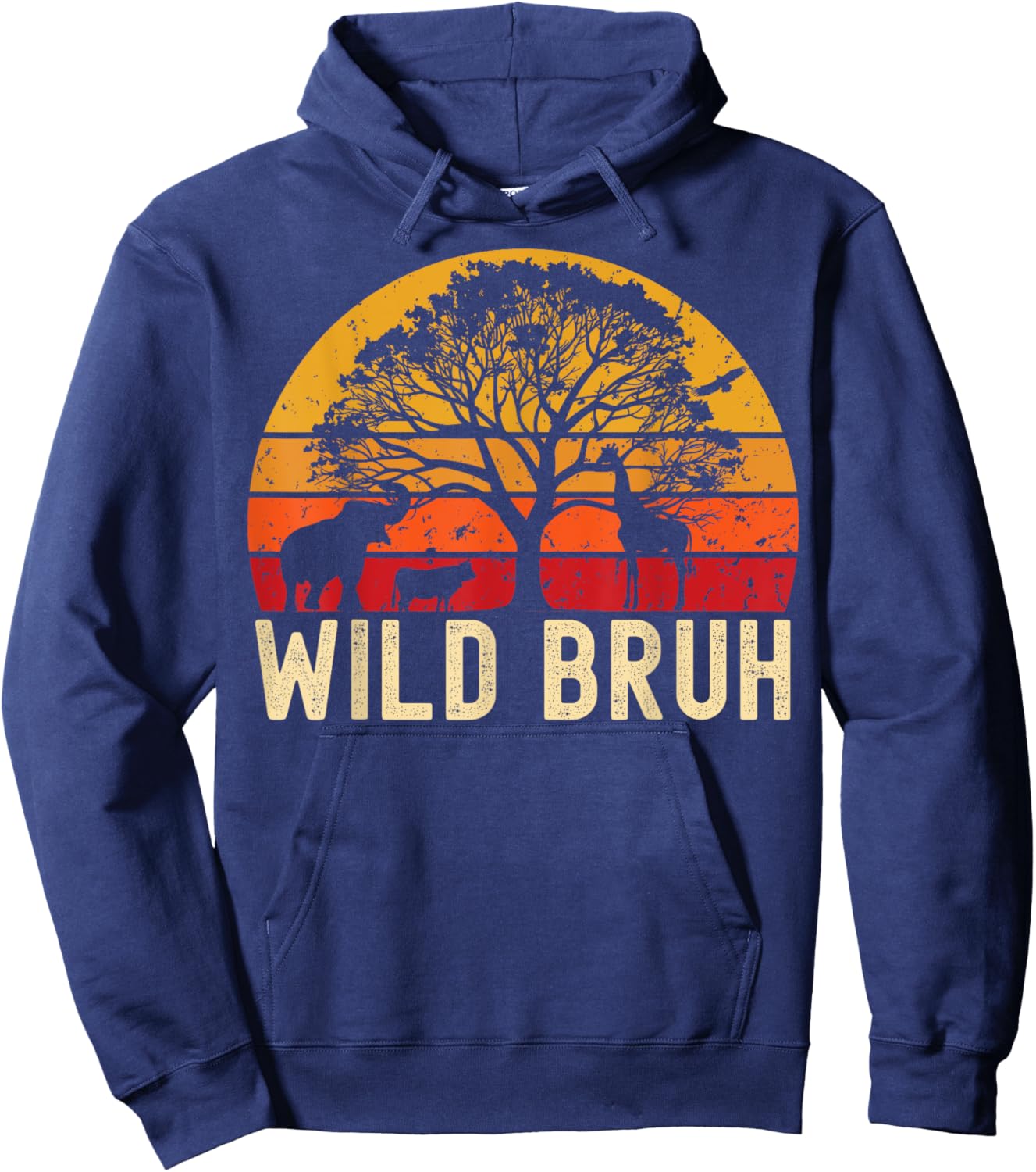 Wild Bruh Zoo Born Wild Birthday Safari Jungle Wild Family Hoodie - Hoodie | Navy
