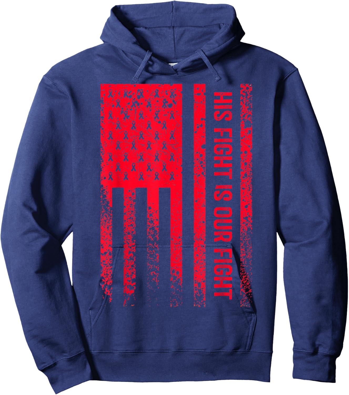 His Fight Is Our Fight Von Willebrand's Disease Awareness Hoodie - Hoodie | Navy