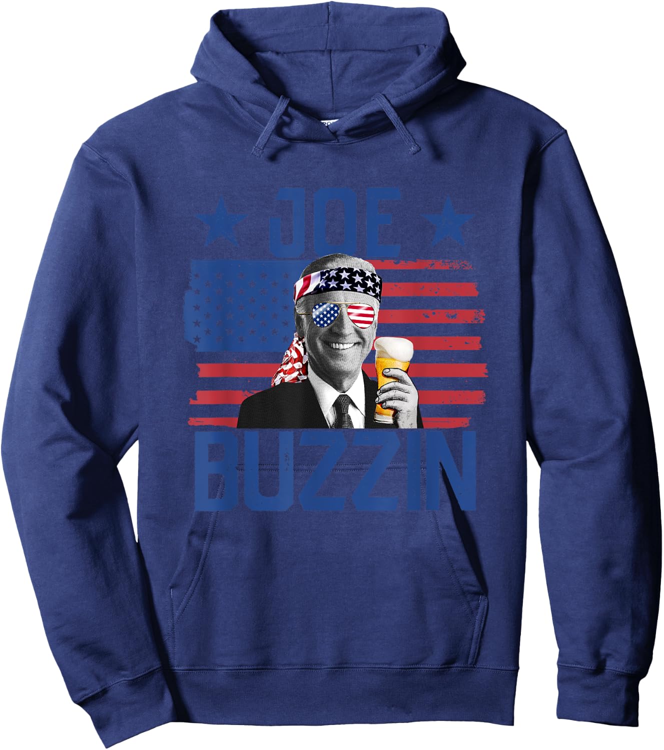 Joe Buzzin' 4th Of July Funny Drinking President Joe Biden Women Men Hoodie - Hoodie | Navy