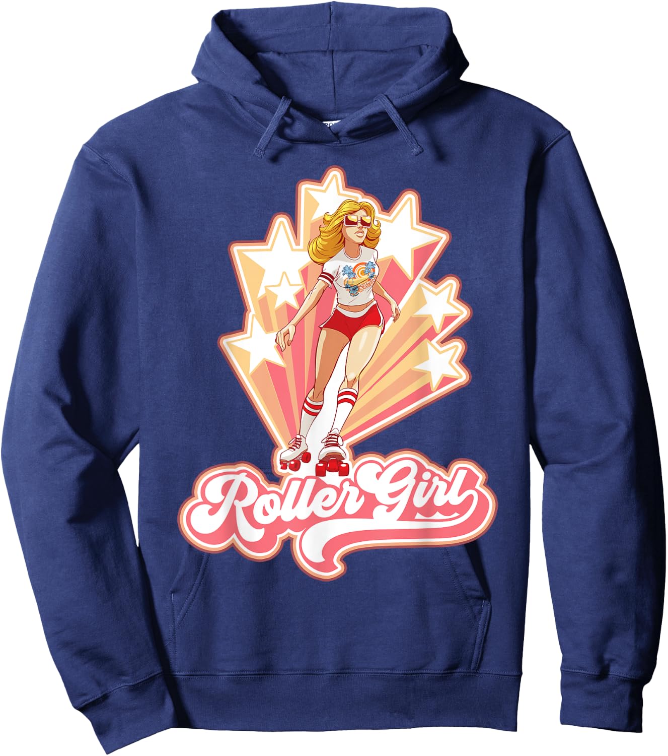 Roller Girl - Retro Roller Skate 70s 80s Hoodie - Hoodie | Navy