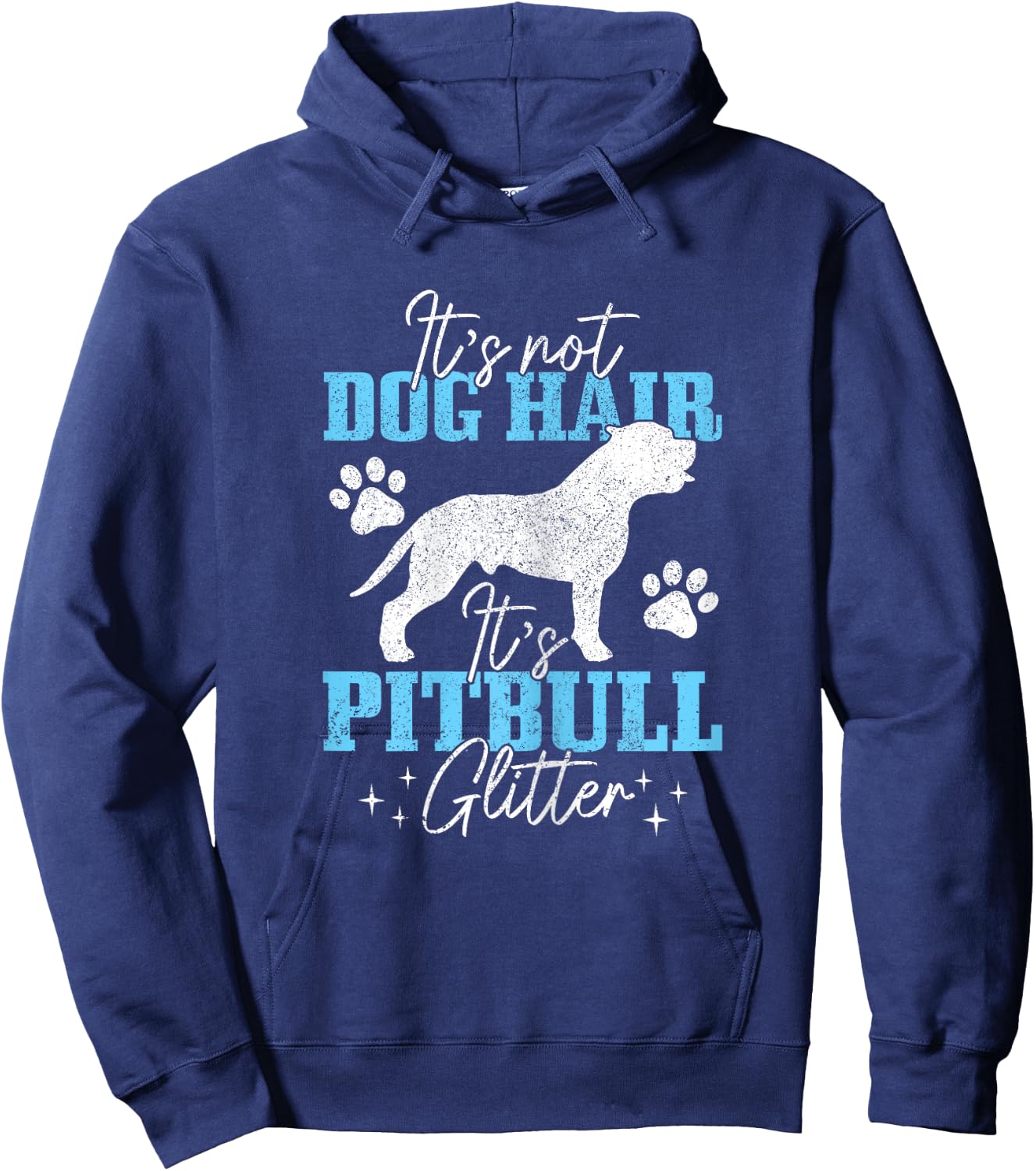 It's Not Dog Hair It's Pitbull Glitter Funny Pitbull Mom Women Kids Hoodie - Hoodie | Navy