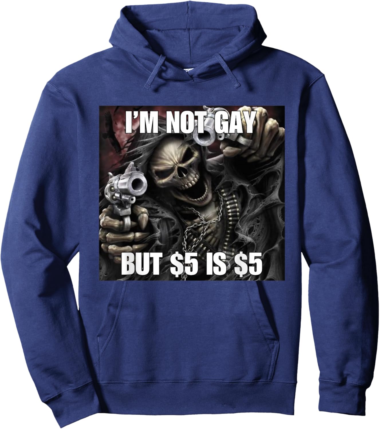 Homosexual Tendencies Gay Funny Cringe Hard Skeleton Meme Hoodie - Hoodie | Navy