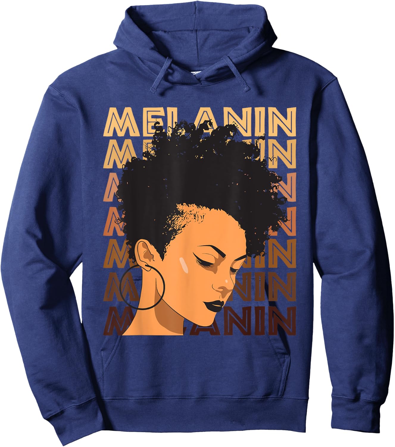 Black Strong Girl Afro Love Melanin African American Women Hoodie - Hoodie | Navy