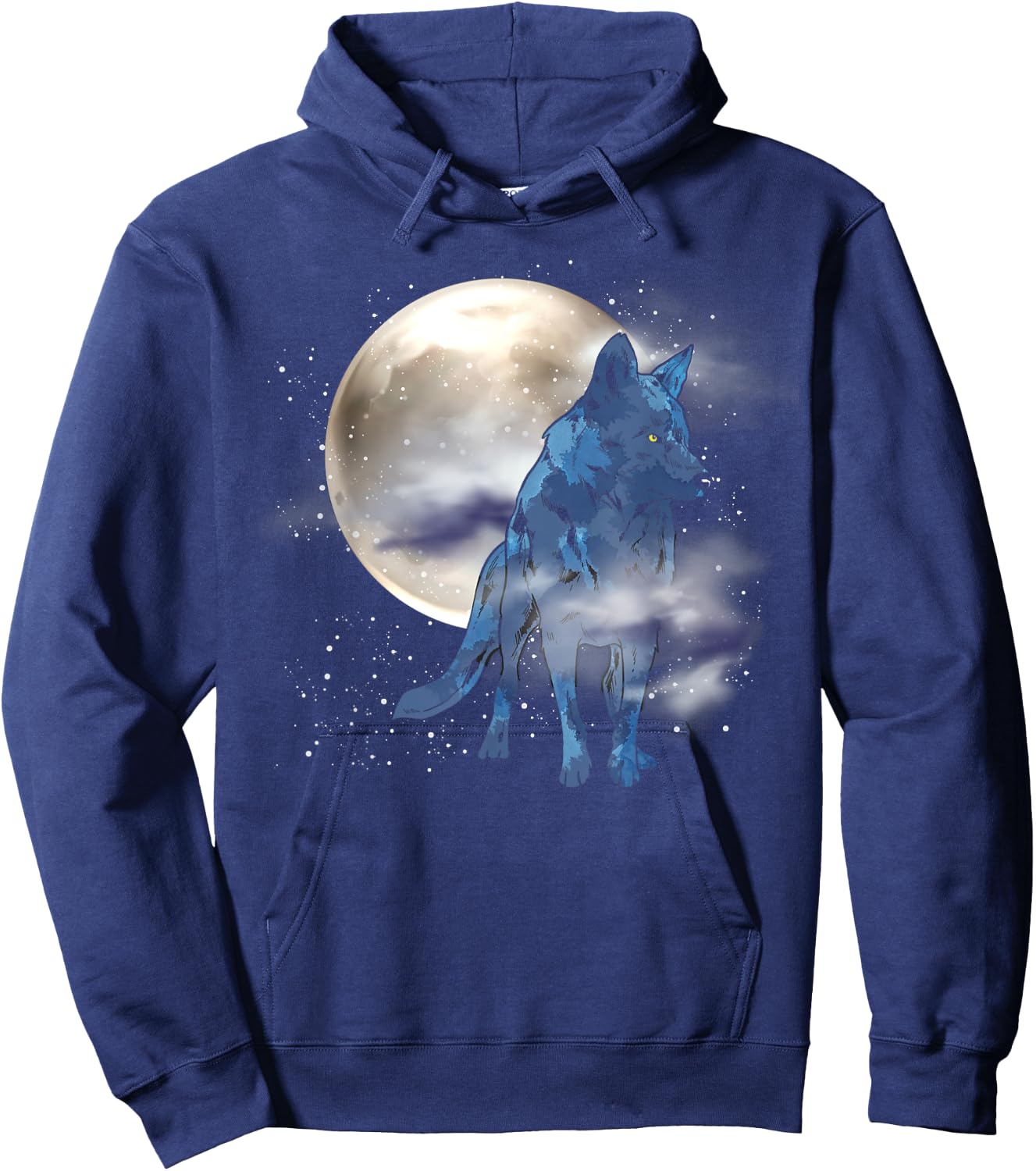 Howling Predator Animal Lover Forest Full Moon Wolf Hoodie - Hoodie | Navy