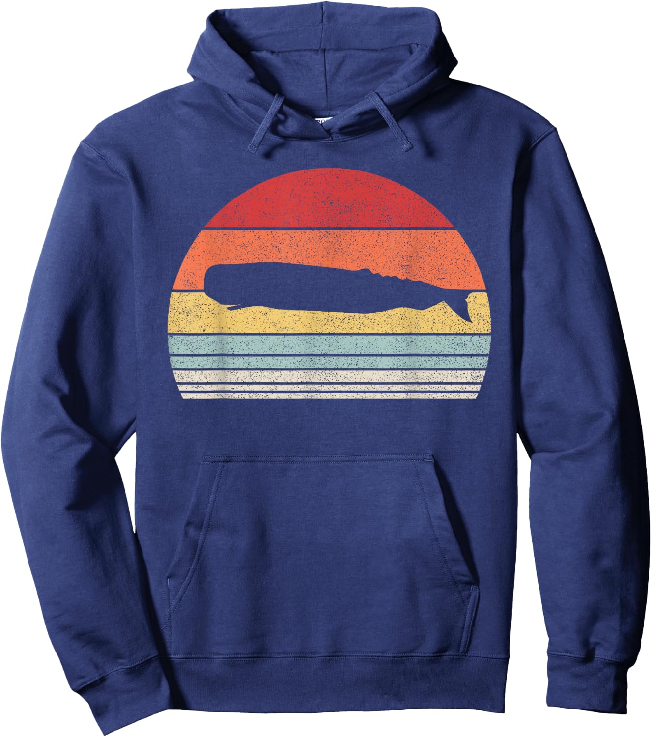 Vintage Retro Sperm Whale Hoodie - Hoodie | Navy