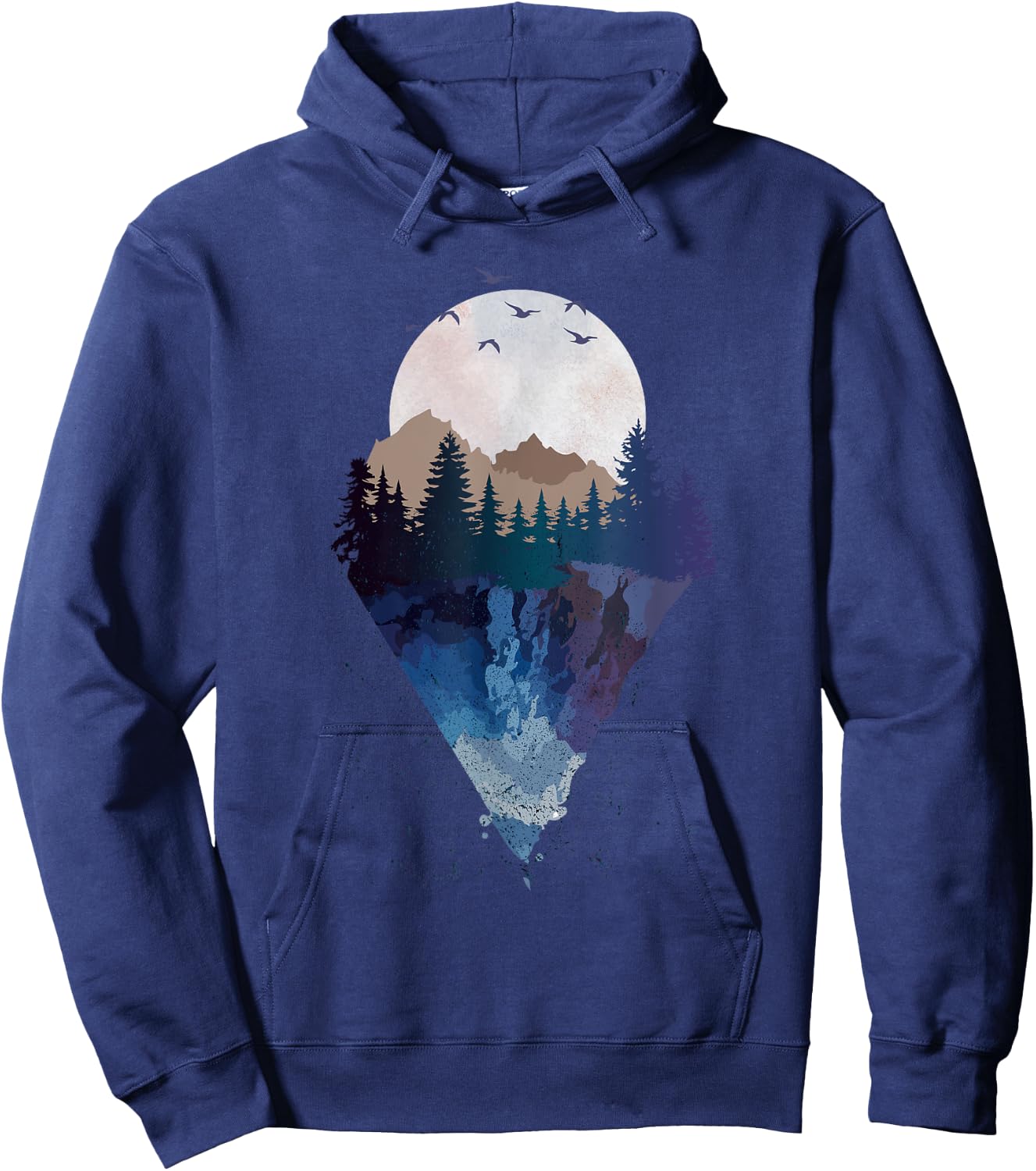 Funny Geometric Mountain Abstract Geometry Outdoor Gifts Hoodie - Hoodie | Navy