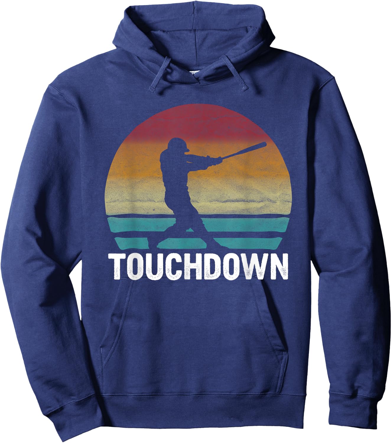 Funny Sports Touchdown Baseball Player retro vintage Hoodie - Hoodie | Navy