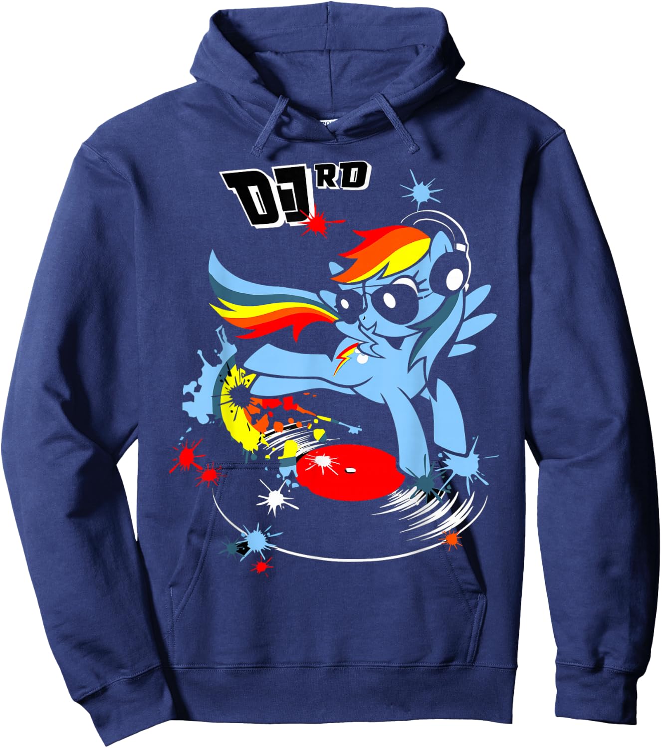DJ RD Retro Rainbow Dash Fluttershy Rarity Hoodie - Hoodie | Navy