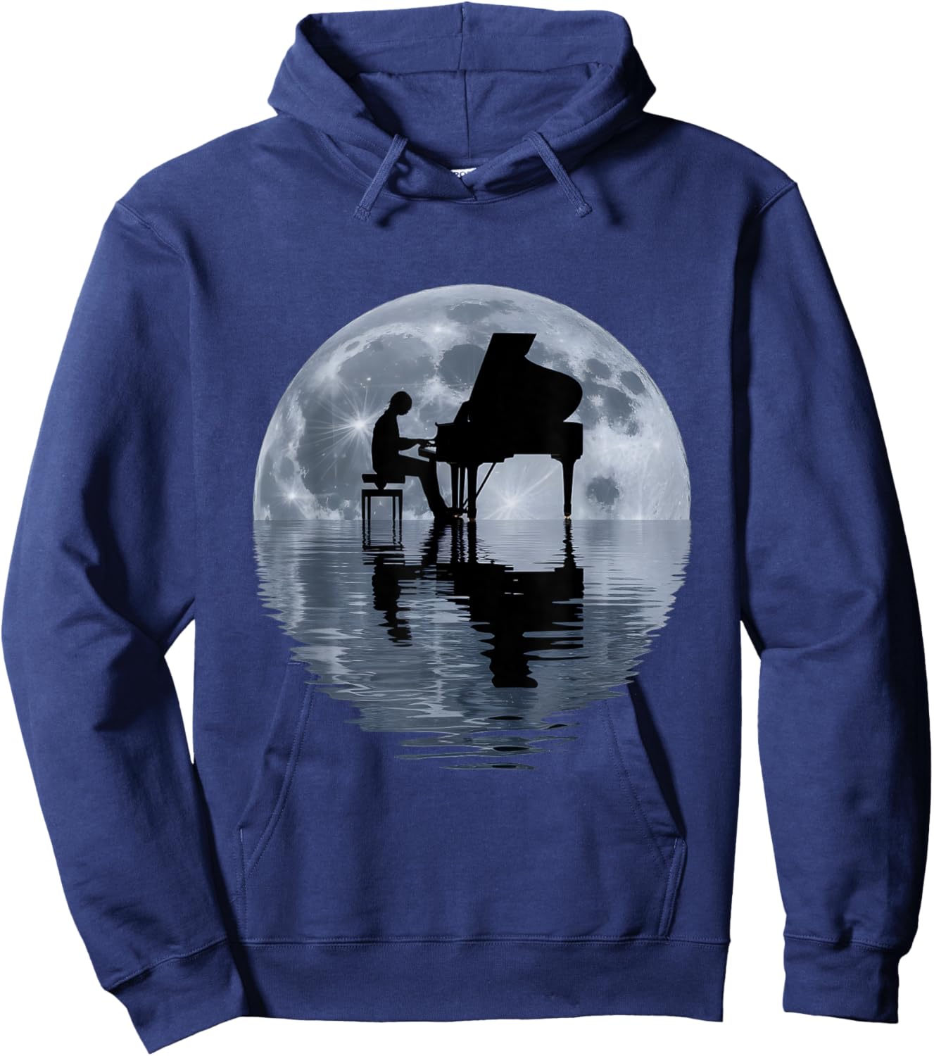 Moonlight Piano Player Pianist Moon Hoodie - Hoodie | Navy