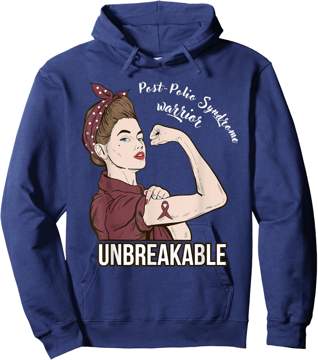 Post-Polio Syndrome Awareness Warrior Support Fight Hoodie - Hoodie | Navy