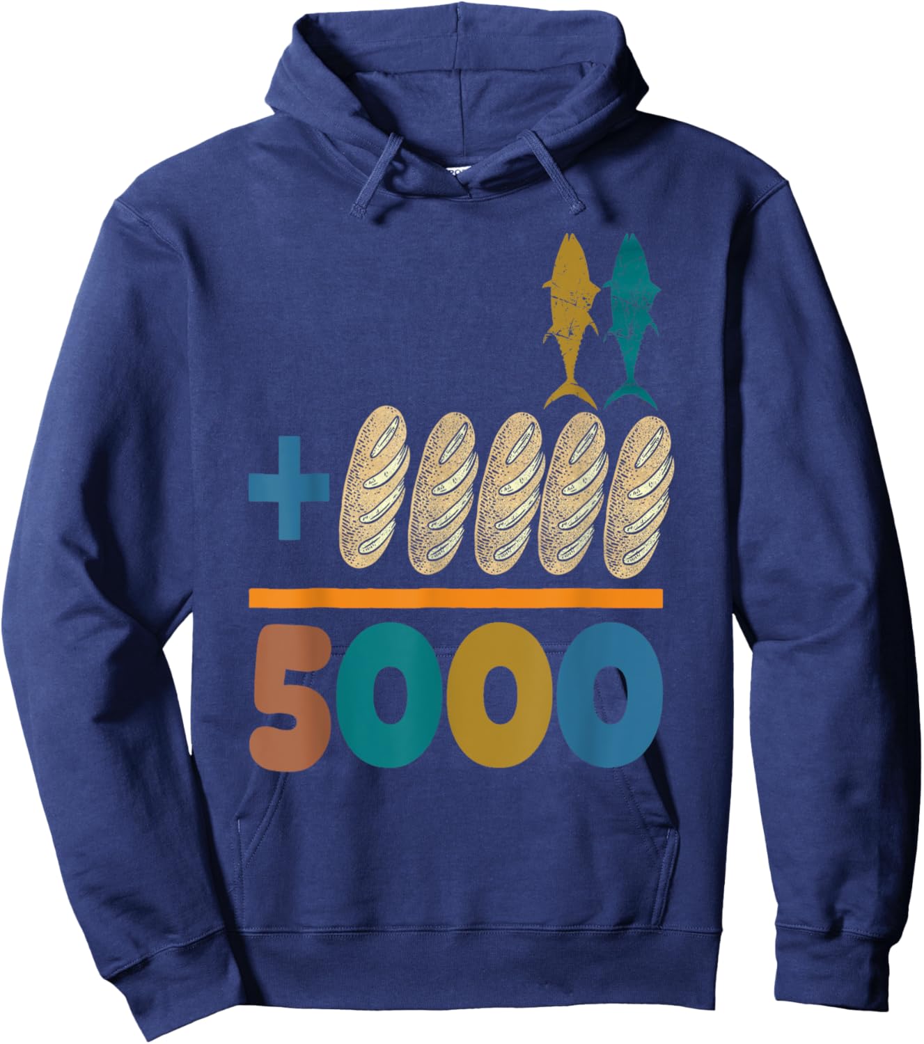 Jesus 2 Fishes 5 Breads 5000 Chosen Against The Current Hoodie - Hoodie | Navy