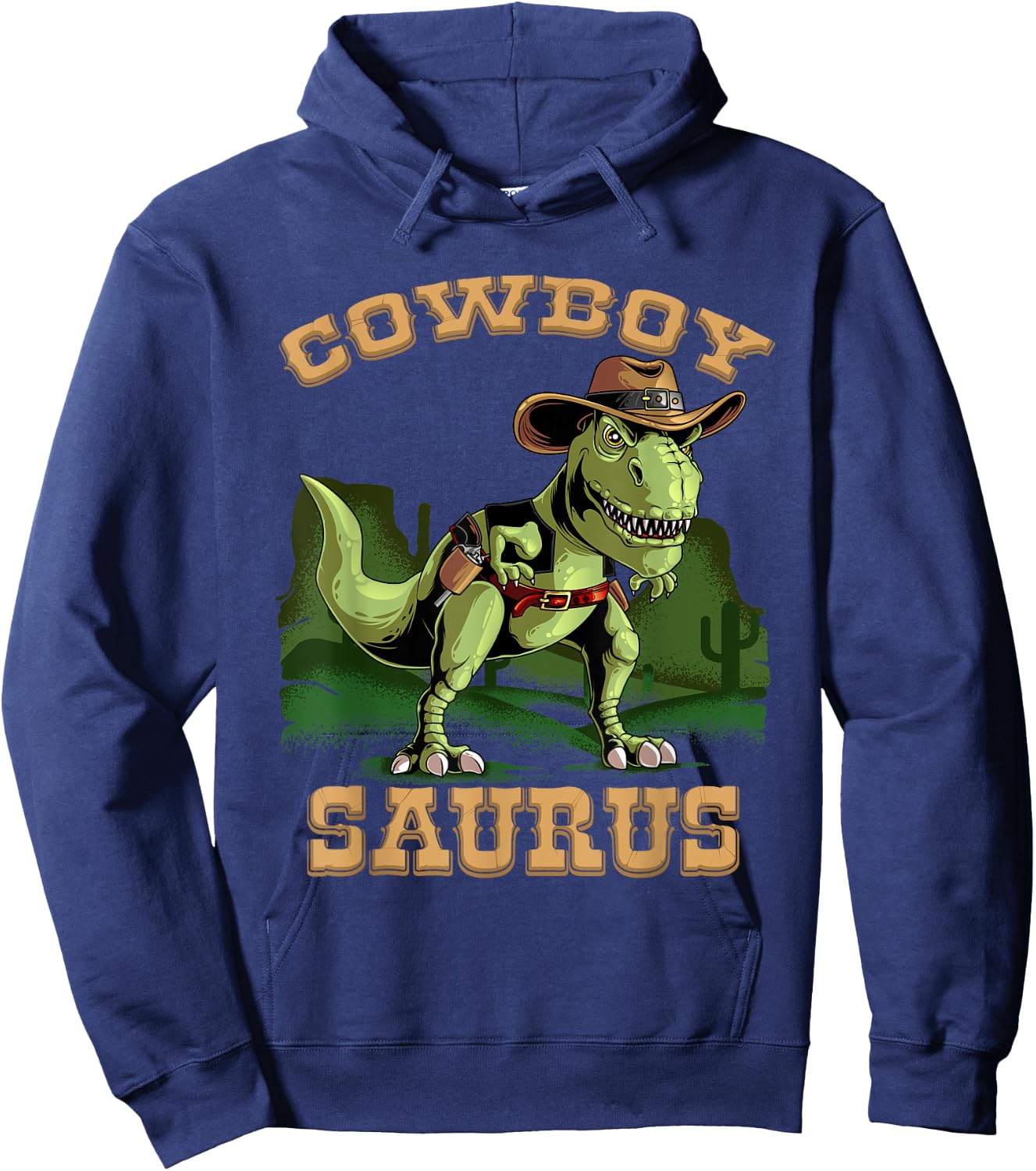 Cool Cowboy Saurus | Funny Western Rodeo Dinosaur Lover Gift Hoodie - Hoodie | Navy