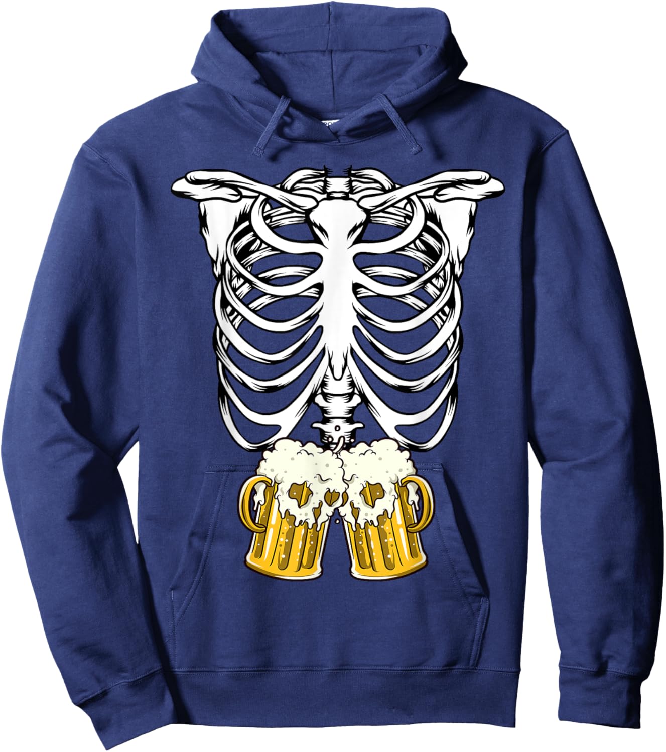 Skeleton Pregnancy Belly Of Beer X-ray Halloween Costume Hoodie - Hoodie | Navy