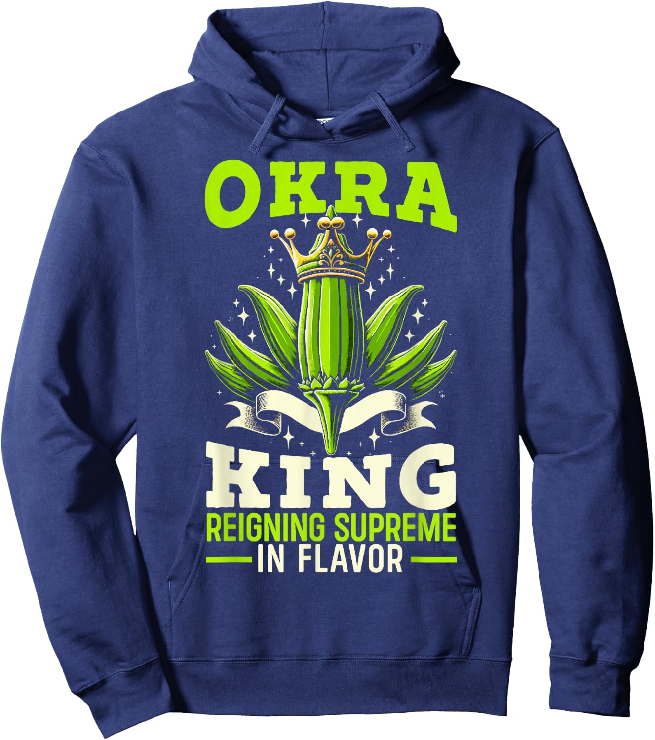 Okra Green Vegetable Gardening Food Okra Recipe Hoodie - Hoodie | Navy
