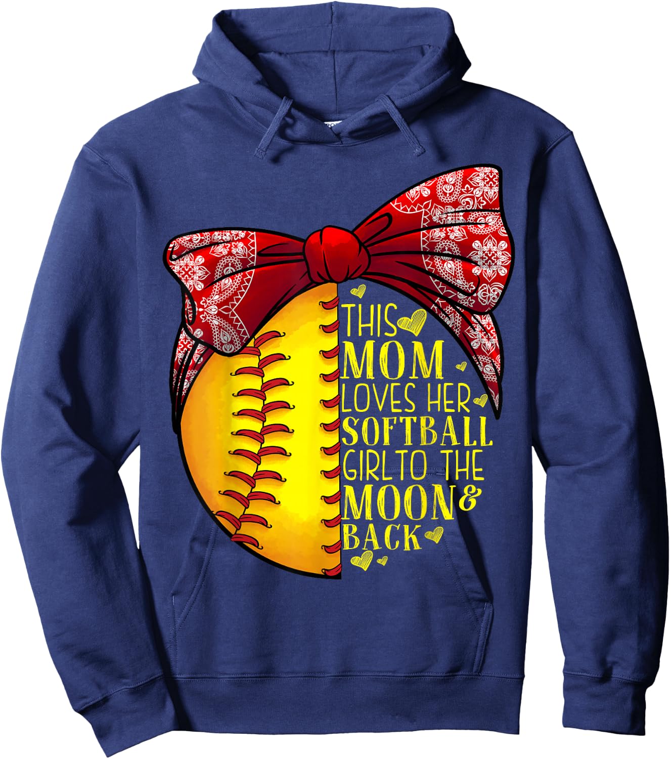 Funny Softball Gift Mom Women Pitcher Catcher Girls Lovers Hoodie - Hoodie | Navy
