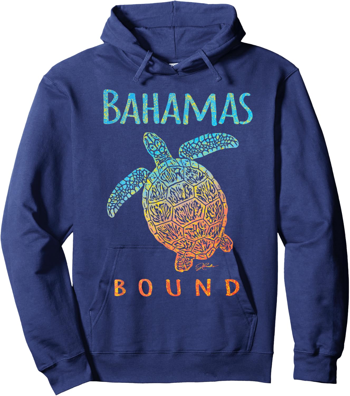 JCombs: Bahamas Bound Sea Turtle, Beach Hoodie - Hoodie | Navy