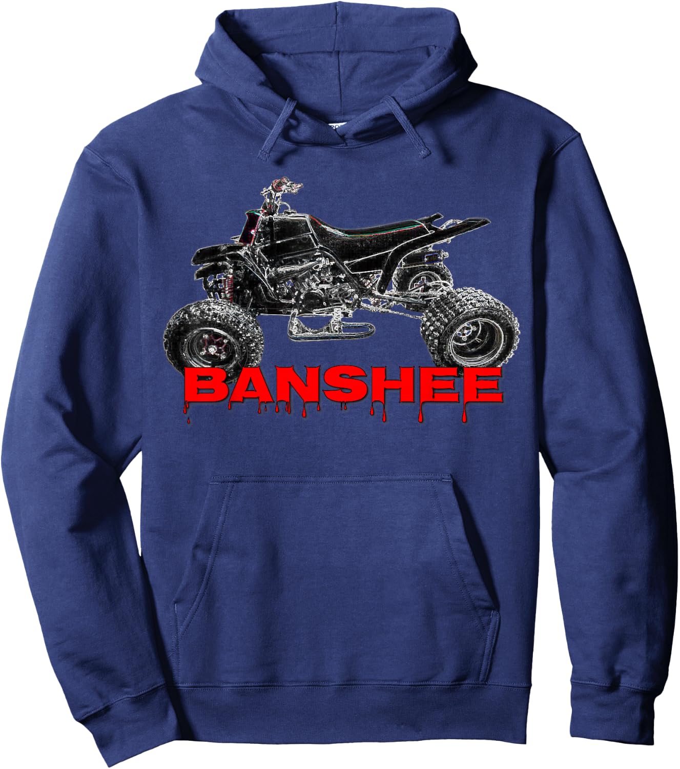 Banshee Quad, ATV, ATC, Vintage, Retro, All Terrain Vehicle Hoodie - Hoodie | Navy