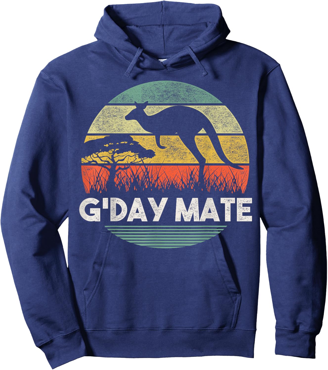Australia G'Day Mate Shirt Funny Kangaroo Australian Vintage Hoodie - Hoodie | Navy