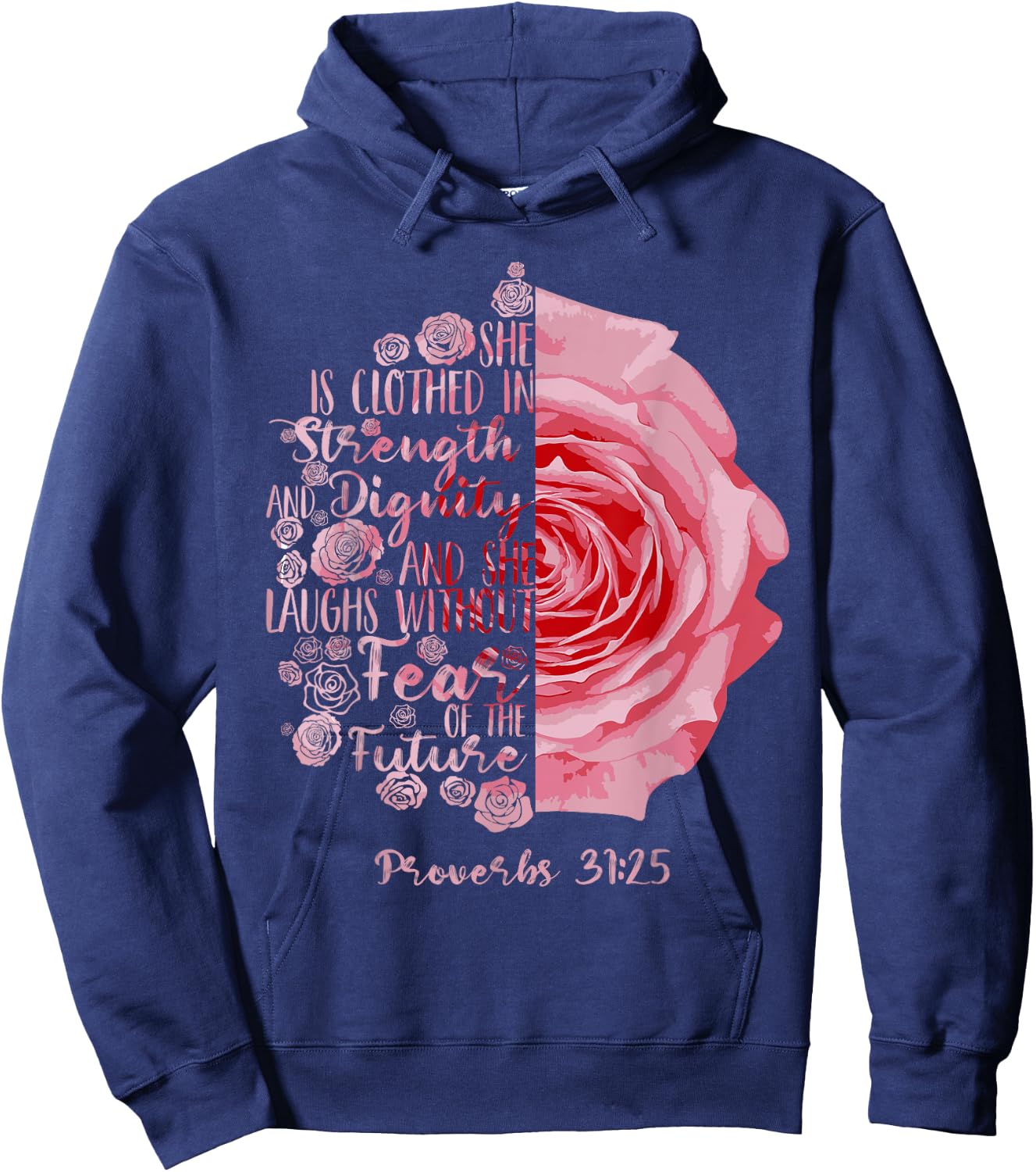 Cool She Is Clothed In Strength And Dignity Gift Hoodie - Hoodie | Navy