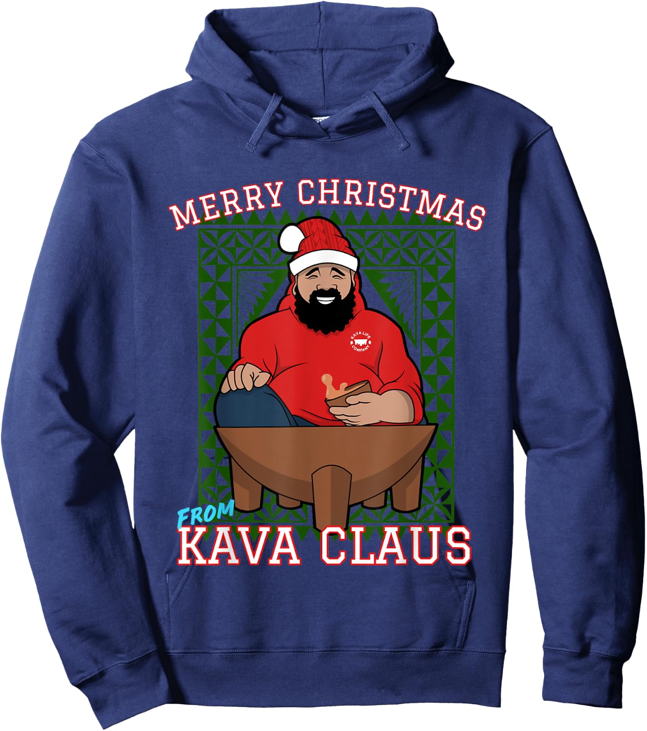 Merry Christmas from Kava Claus Hoodie - Hoodie | Navy