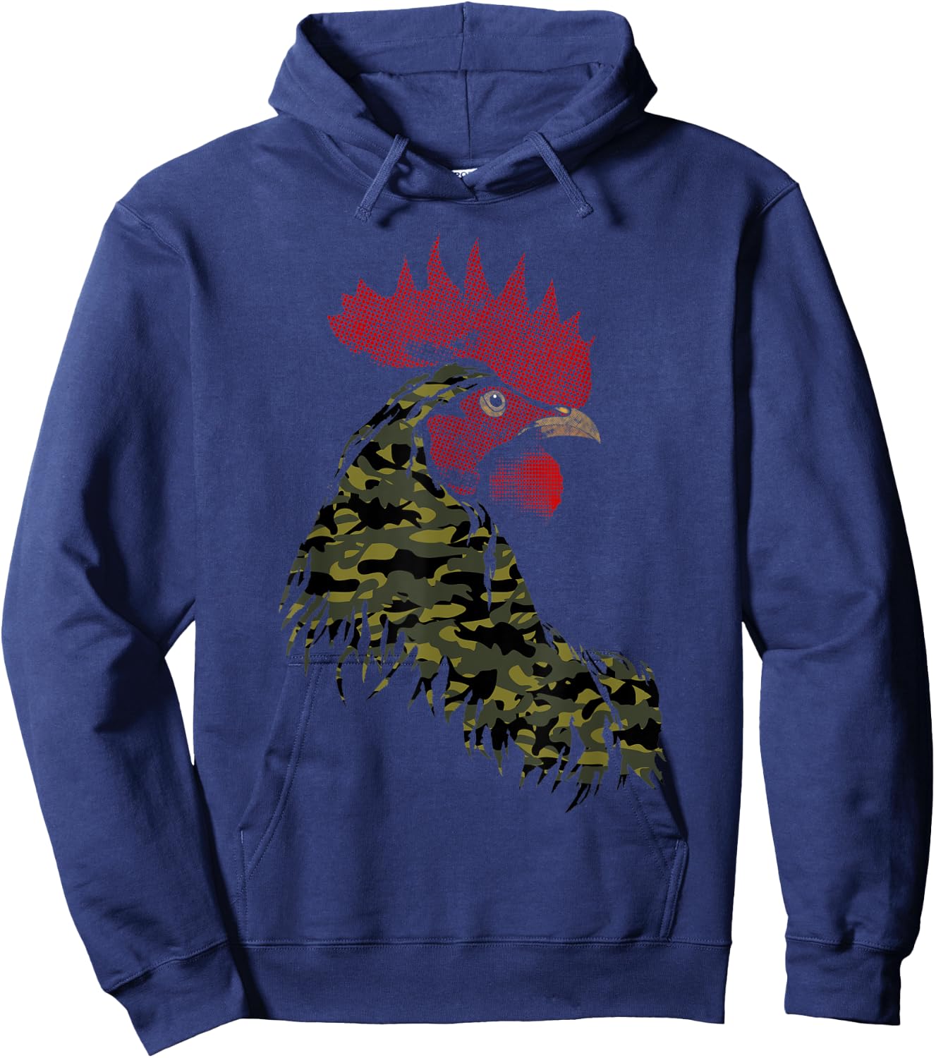 Camo Rooster Camouflage pattern fatigues Military Rooster Hoodie - Hoodie | Navy