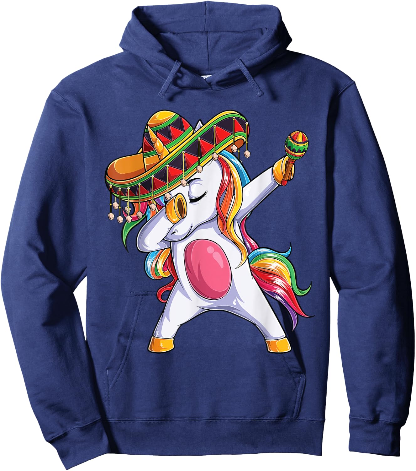 Dabbing Unicorn Cinco de Mayo Kids Girls Women Mexican gift Hoodie - Hoodie | Navy