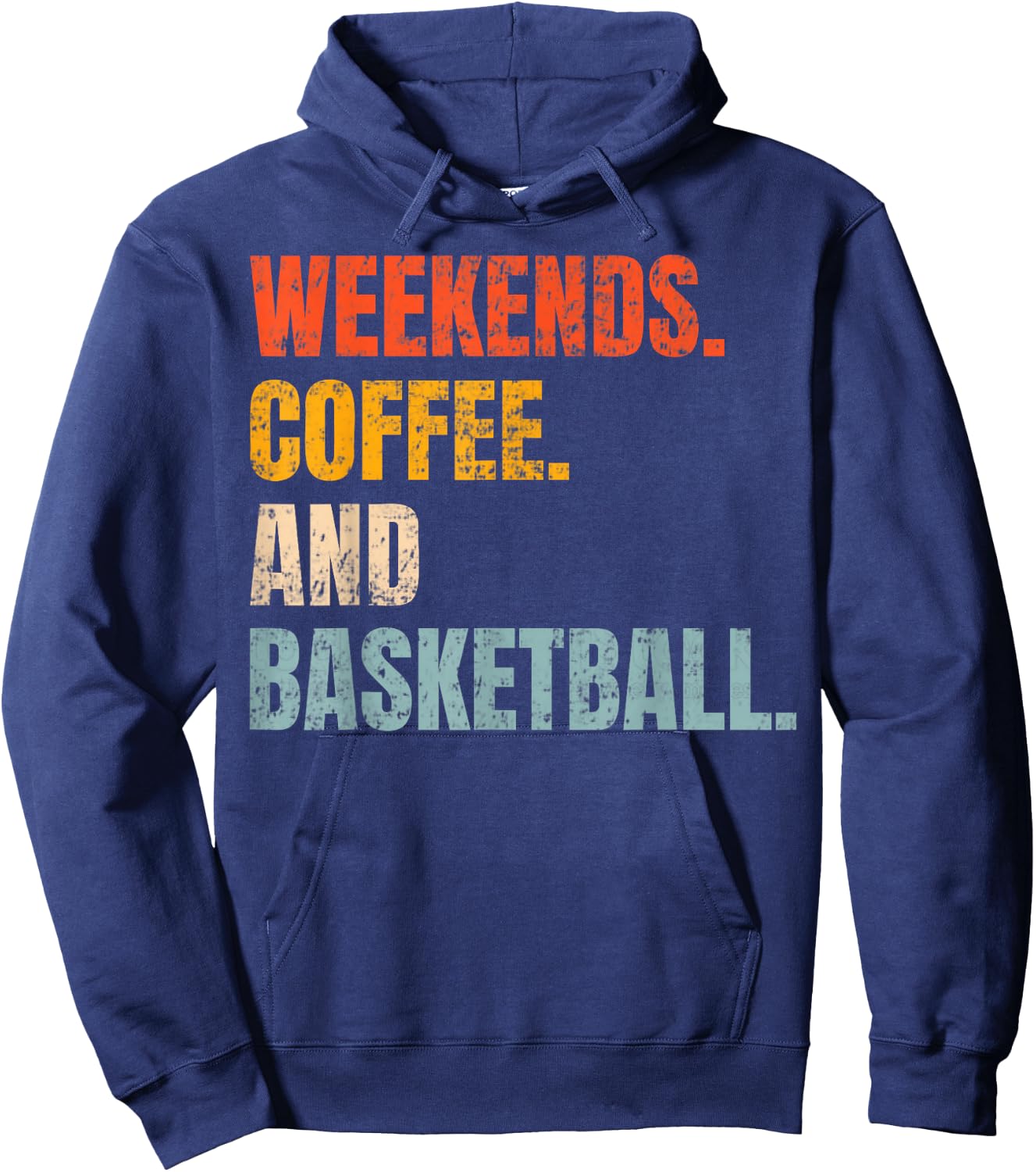 Weekends Coffee And Basketball Retro Fan Basketball Lovers Hoodie - Hoodie | Navy