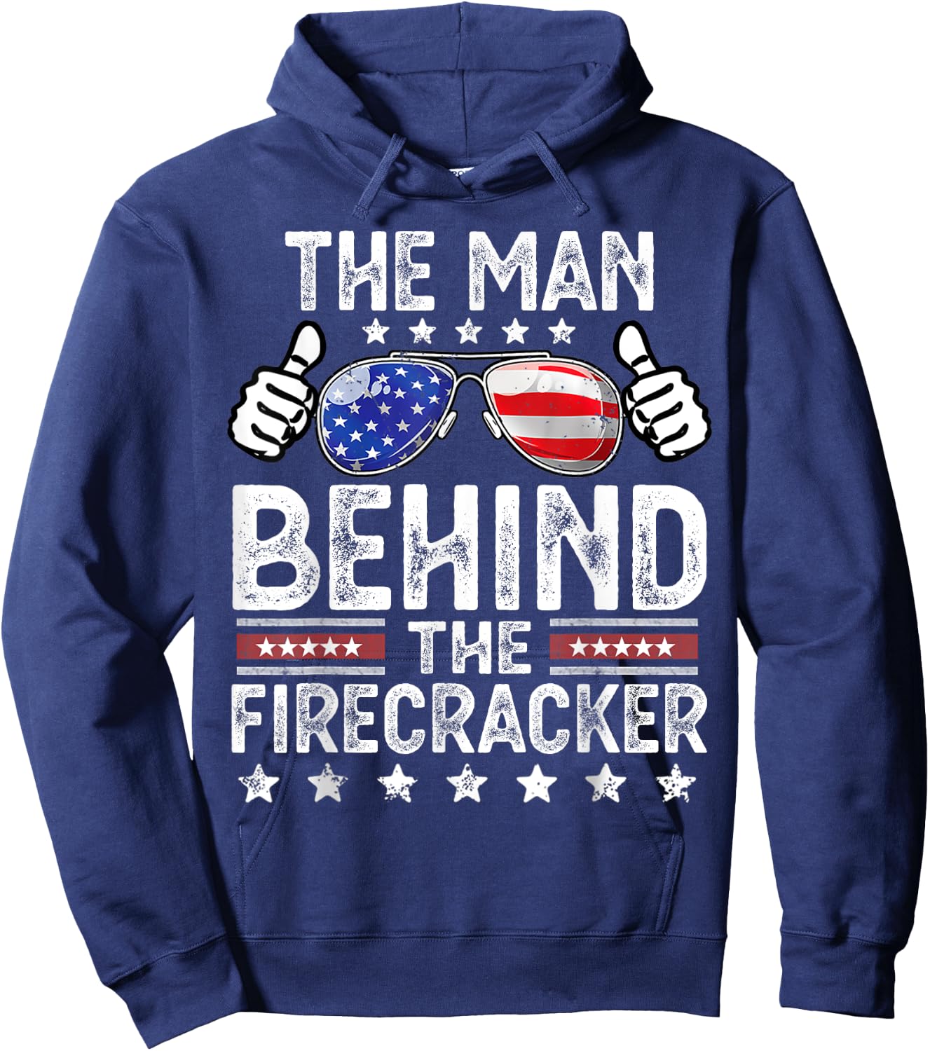 The Man Behind the Firecracker 4th of July Men's Pregnancy Hoodie - Hoodie | Navy