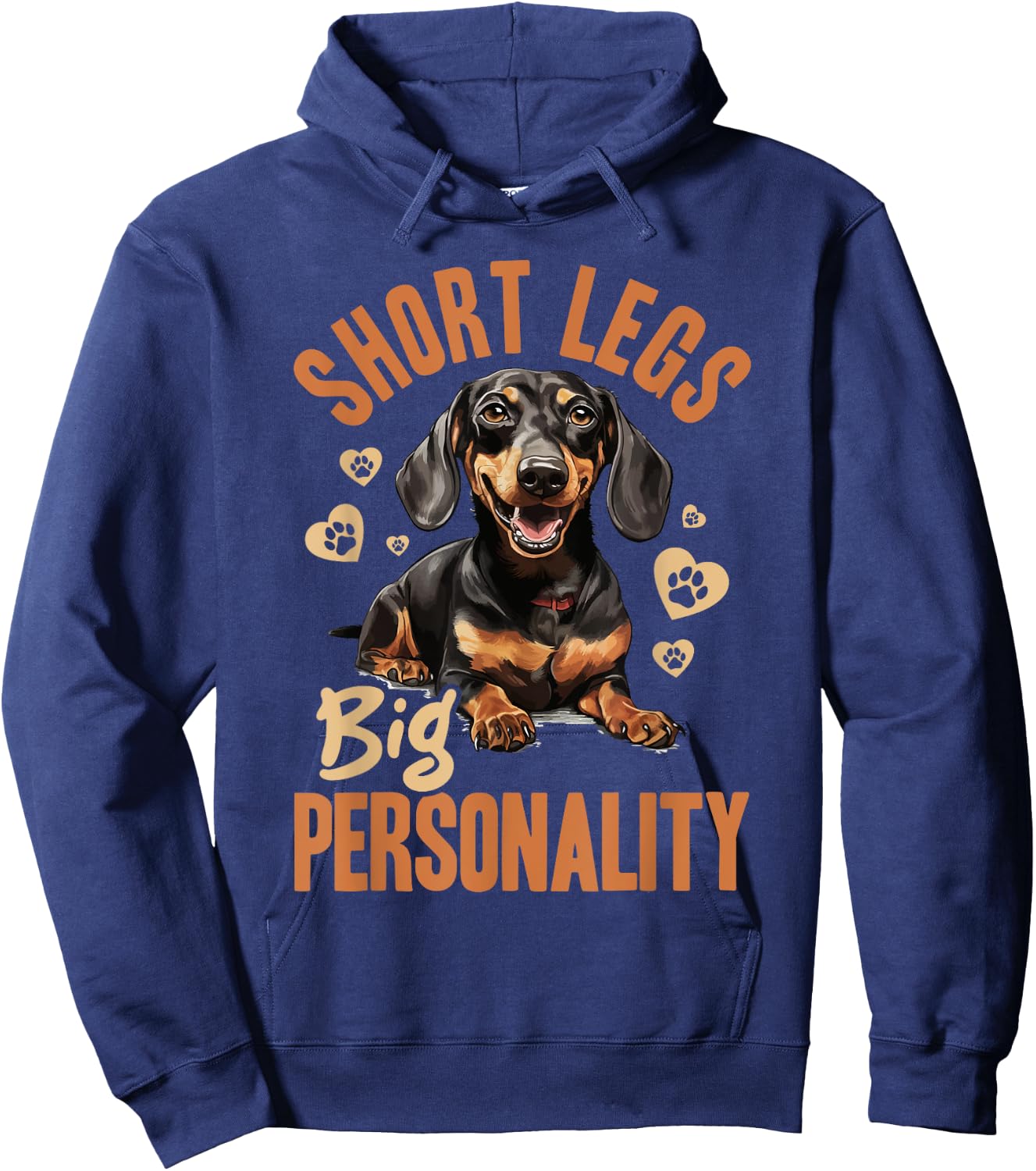 Dachshund wiener sausage dog Short legs big personality Men Women Kids Hoodie - Hoodie | Navy
