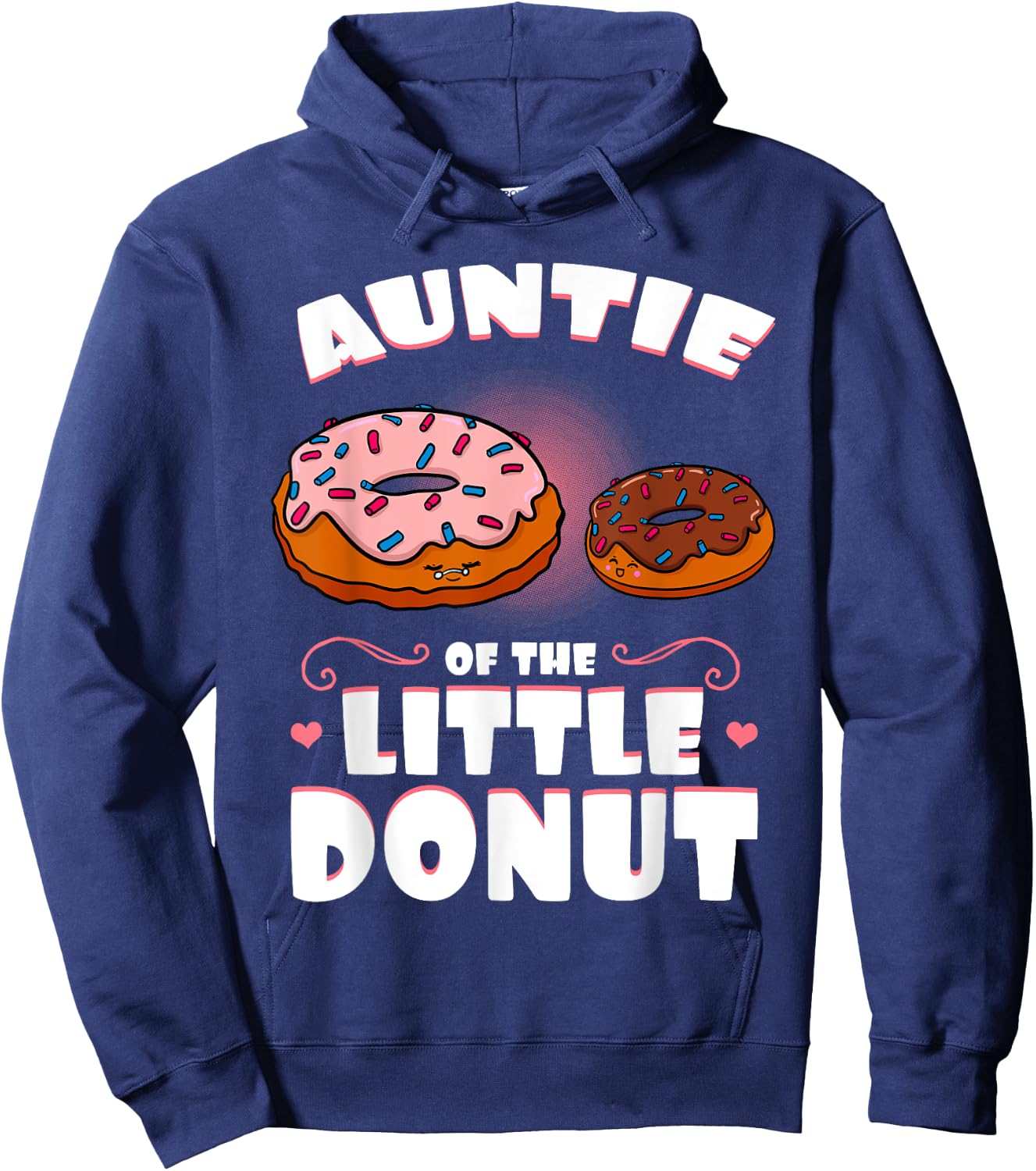Auntie Of The Little Donut Gender Reveal Baby Shower Hoodie - Hoodie | Navy