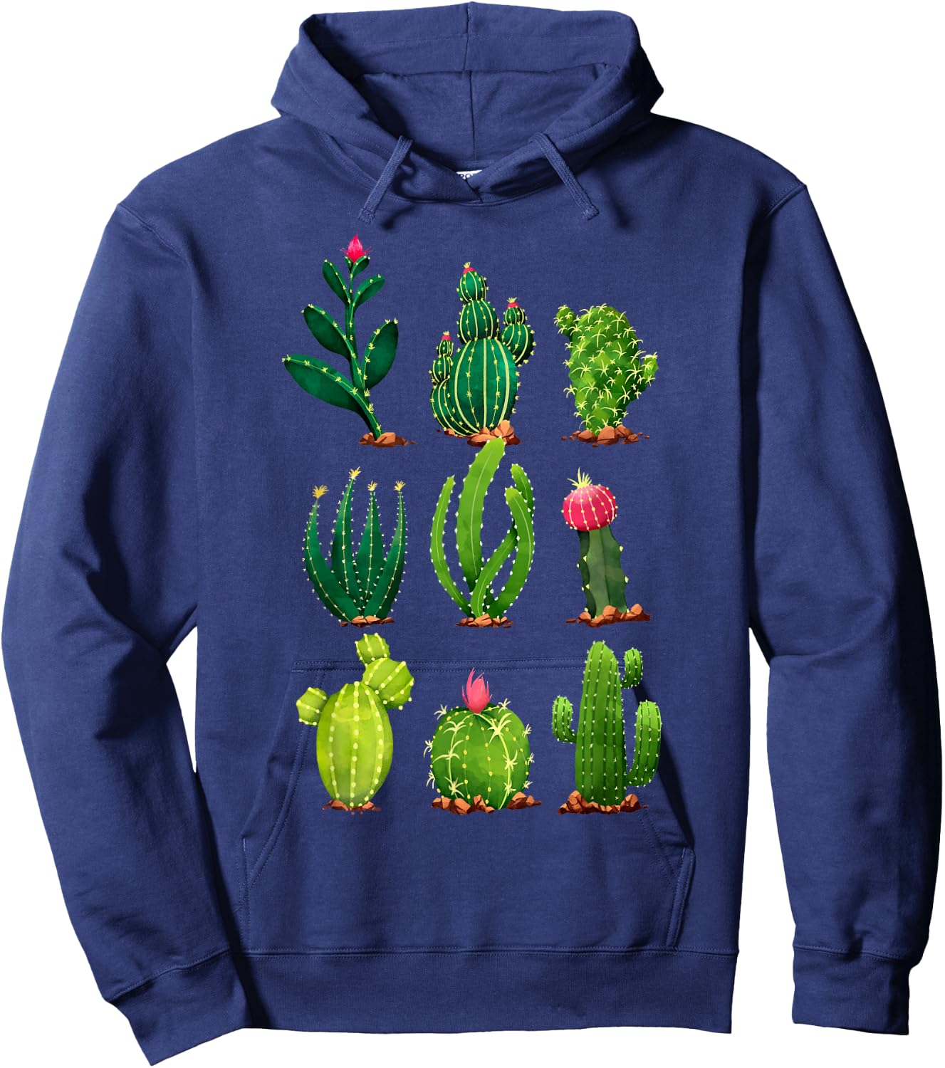 Plant Enthusiast Planting Gardener Gifts Cactus Plants , -Adults, Black, Short Sleeve, , Small Hoodie - Hoodie | Navy