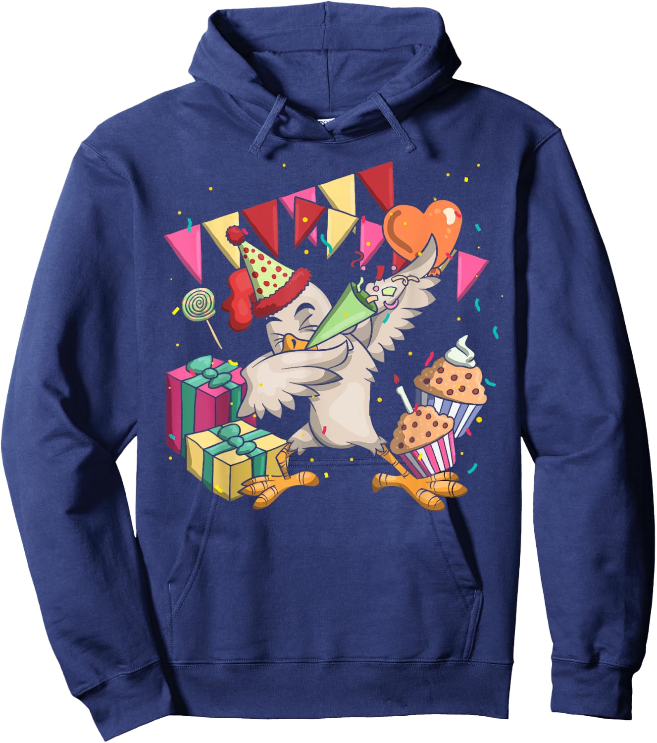 Funny Farm Bird Dab Chicken Anniversary Party Kids Birthday Hoodie - Hoodie | Navy